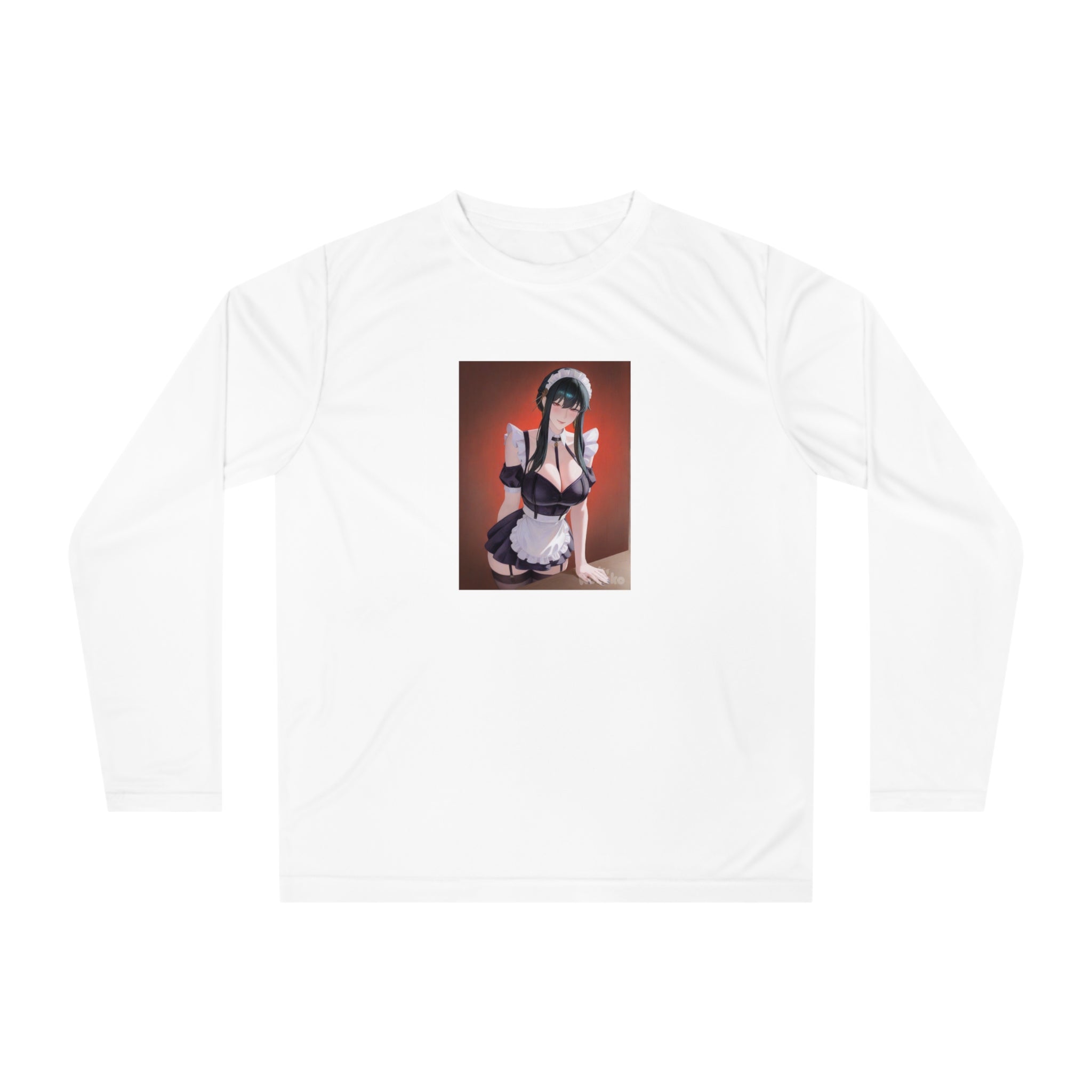 Anime Maid Long Sleeve Shirt — Cute Kawaii Maid Illustration