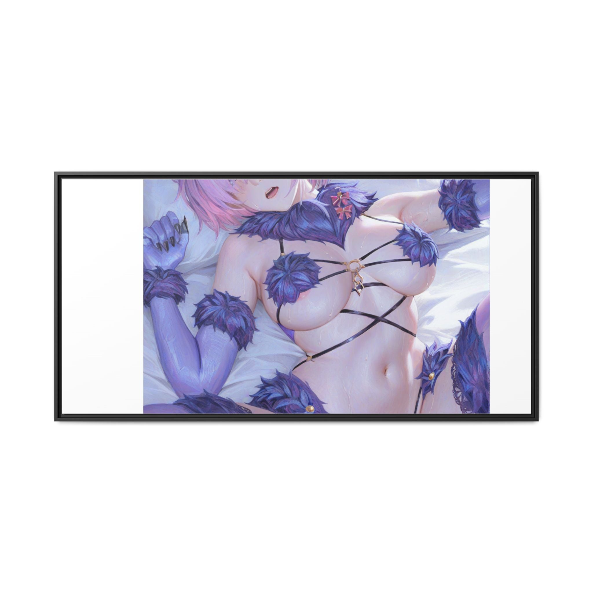 Framed Matte Canvas — Anime Pin-Up Lingerie Art Print
