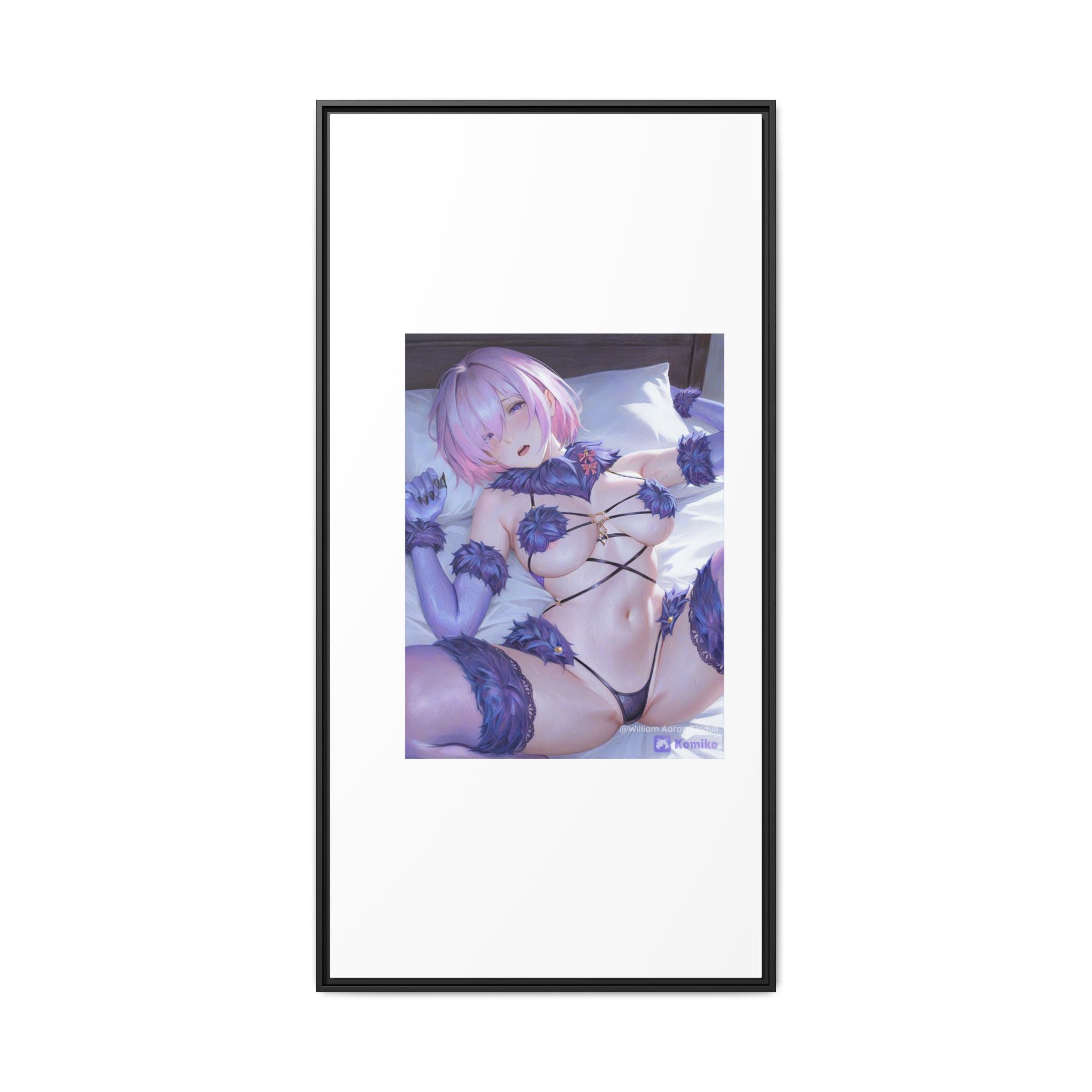 Framed Matte Canvas — Anime Pin-Up Lingerie Art Print