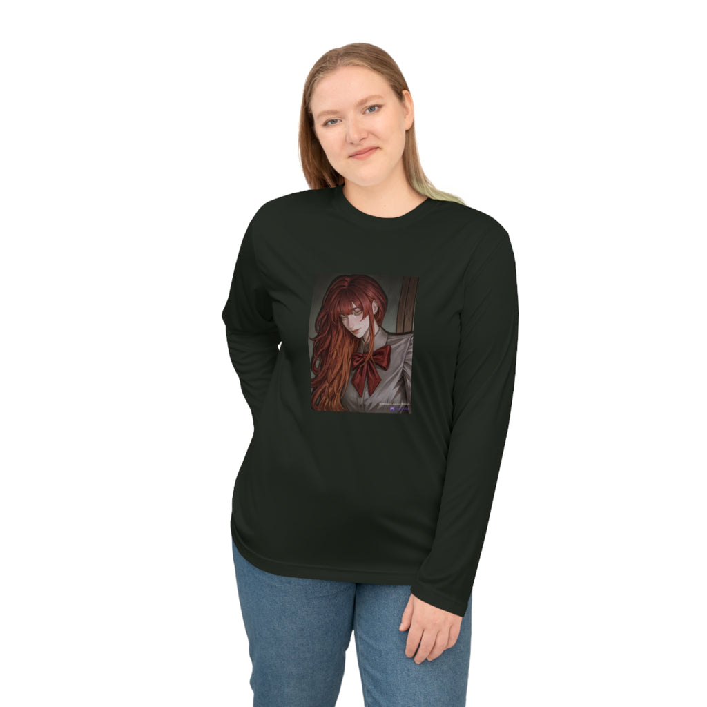 Anime Redhead Girl Long Sleeve Shirt — Moody Schoolgirl Portrait