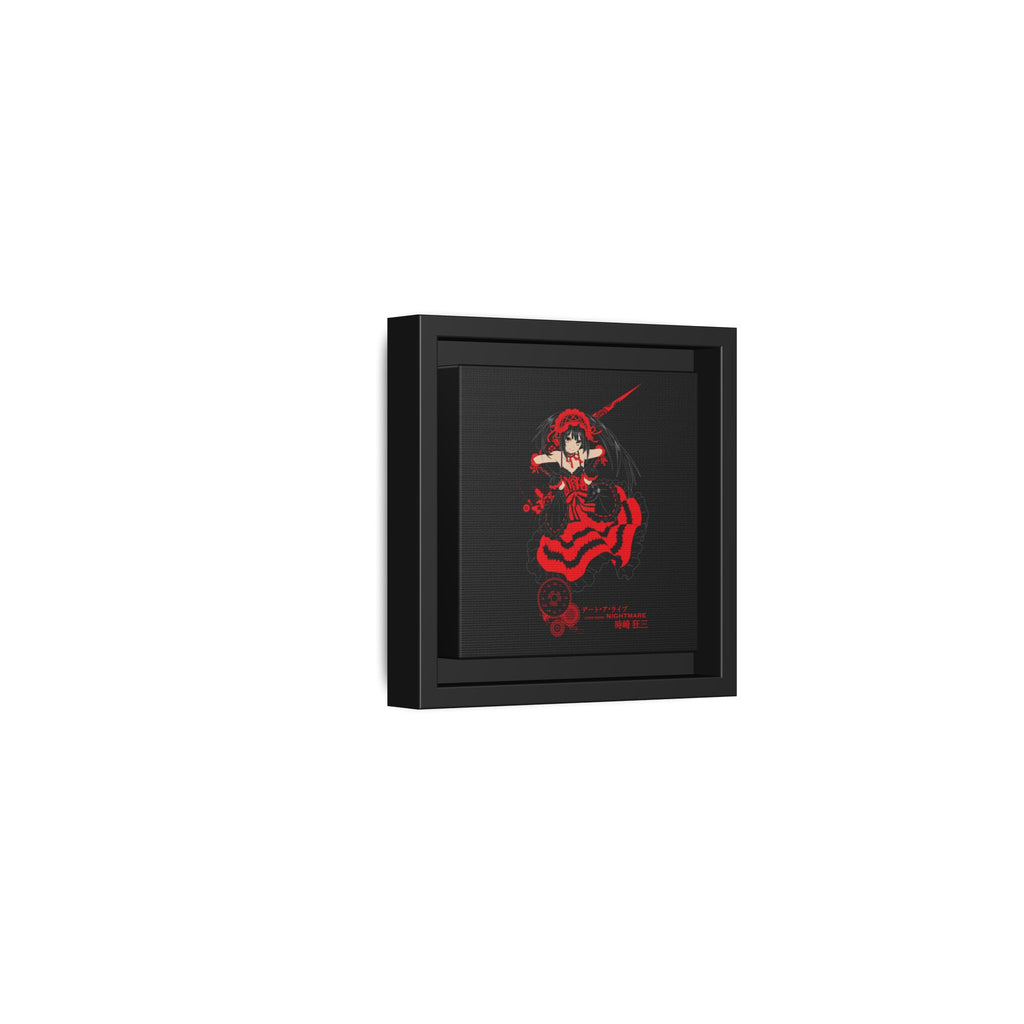 Anime Warrior Red Black Matte Canvas Print — Framed Wall Art