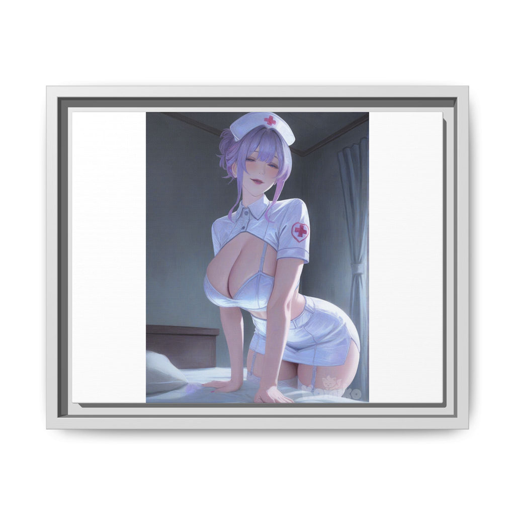 Sexy Anime Nurse Matte Canvas Print (Framed)
