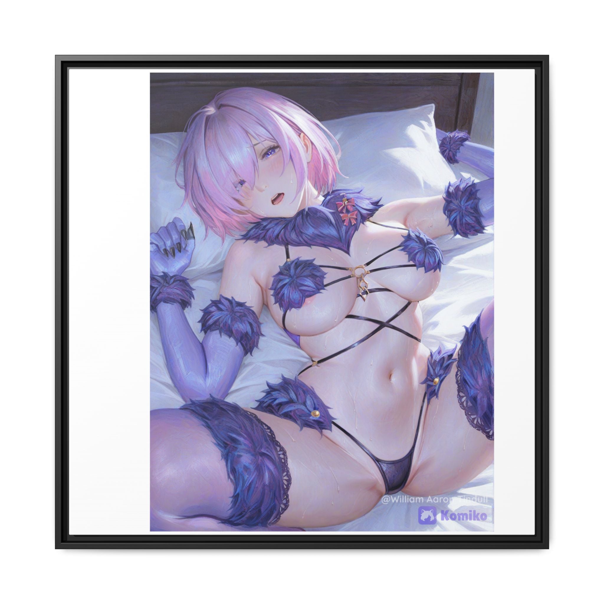 Framed Matte Canvas — Anime Pin-Up Lingerie Art Print