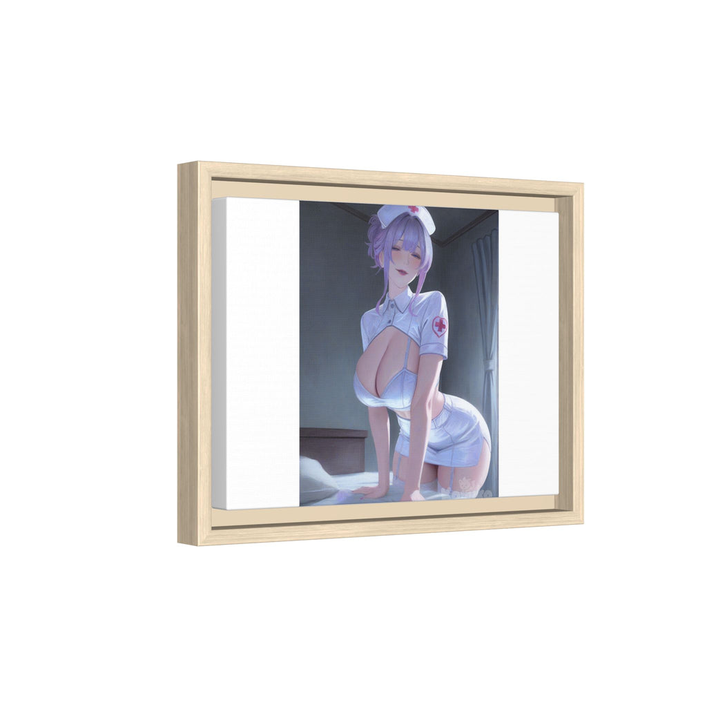 Sexy Anime Nurse Matte Canvas Print (Framed)