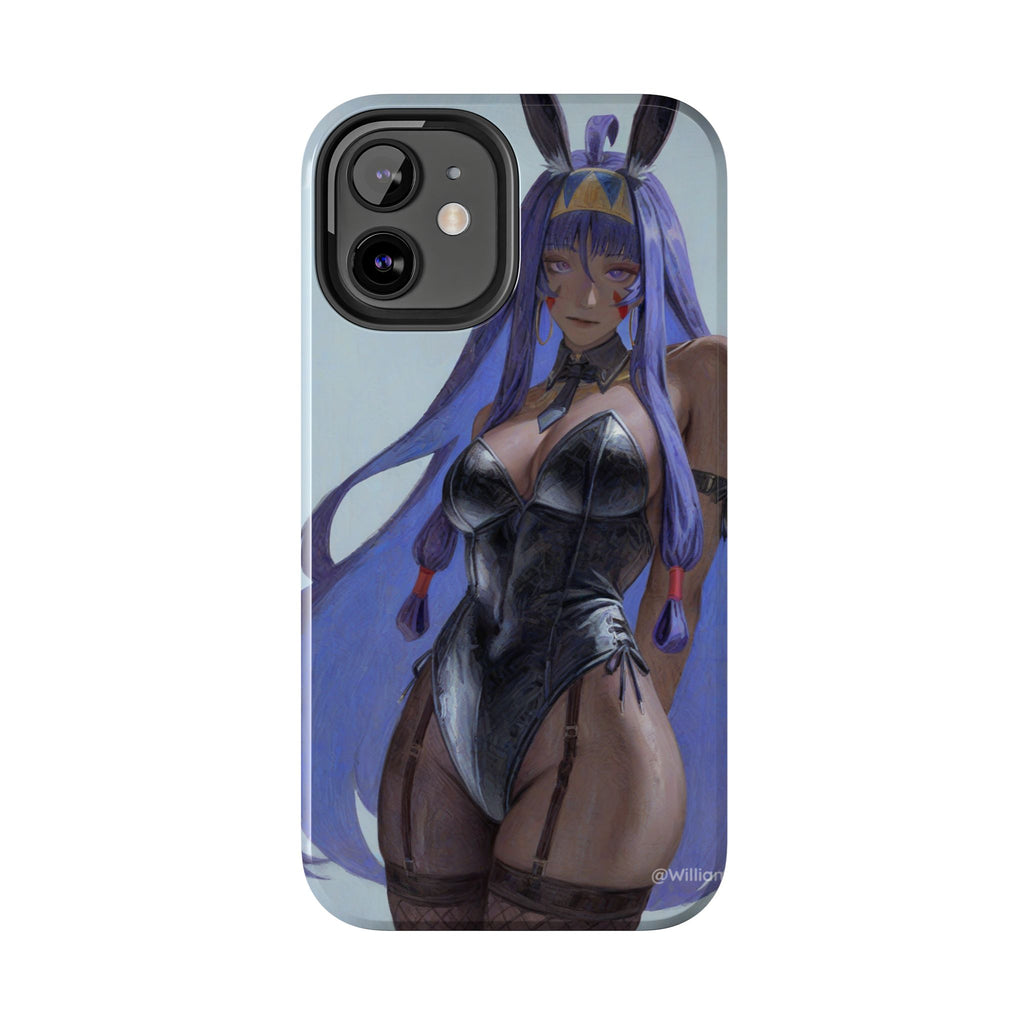 Bunny Girl Tough Phone Case — Anime Purple-Haired Character Protective Cover