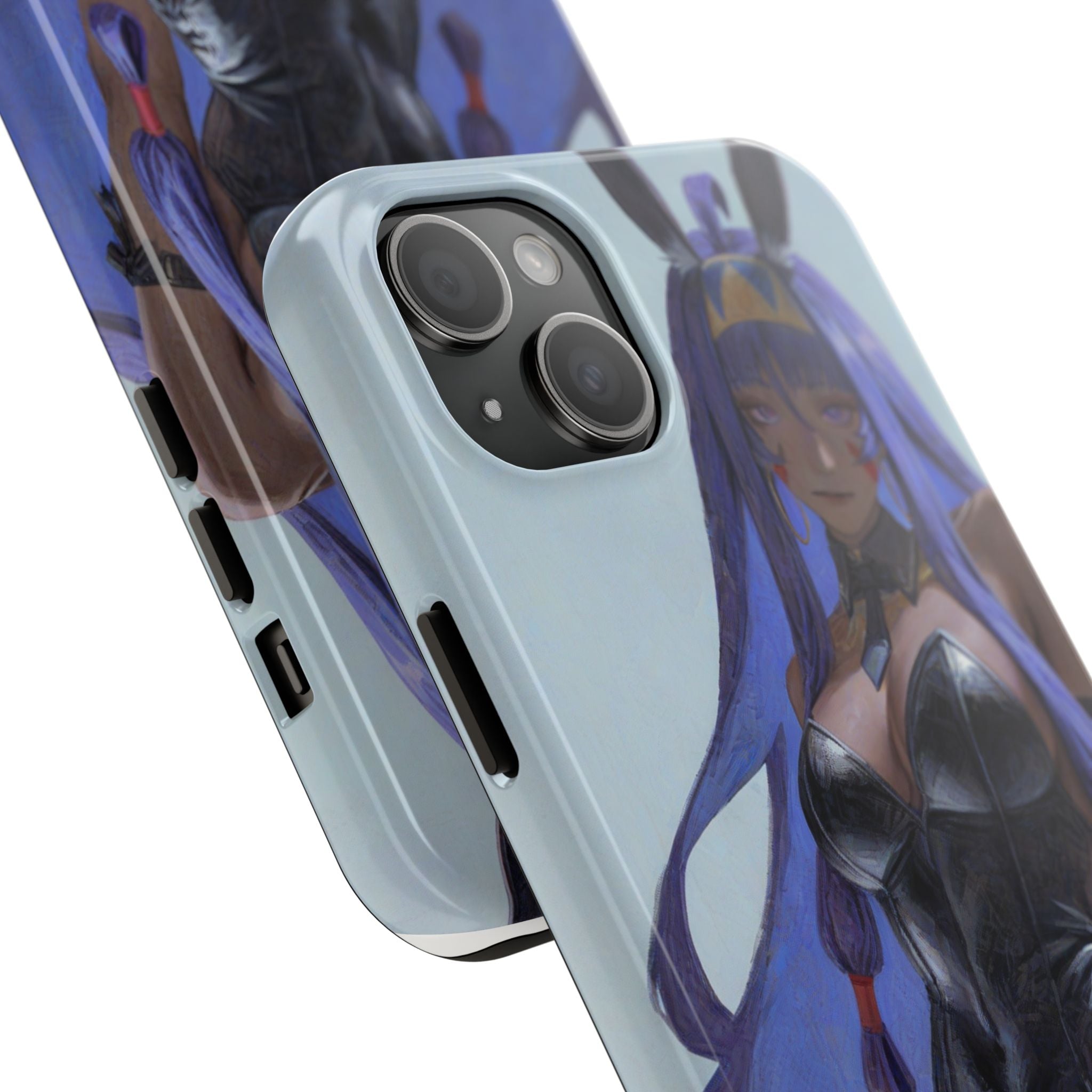 Bunny Girl Tough Phone Case — Anime Purple-Haired Character Protective Cover