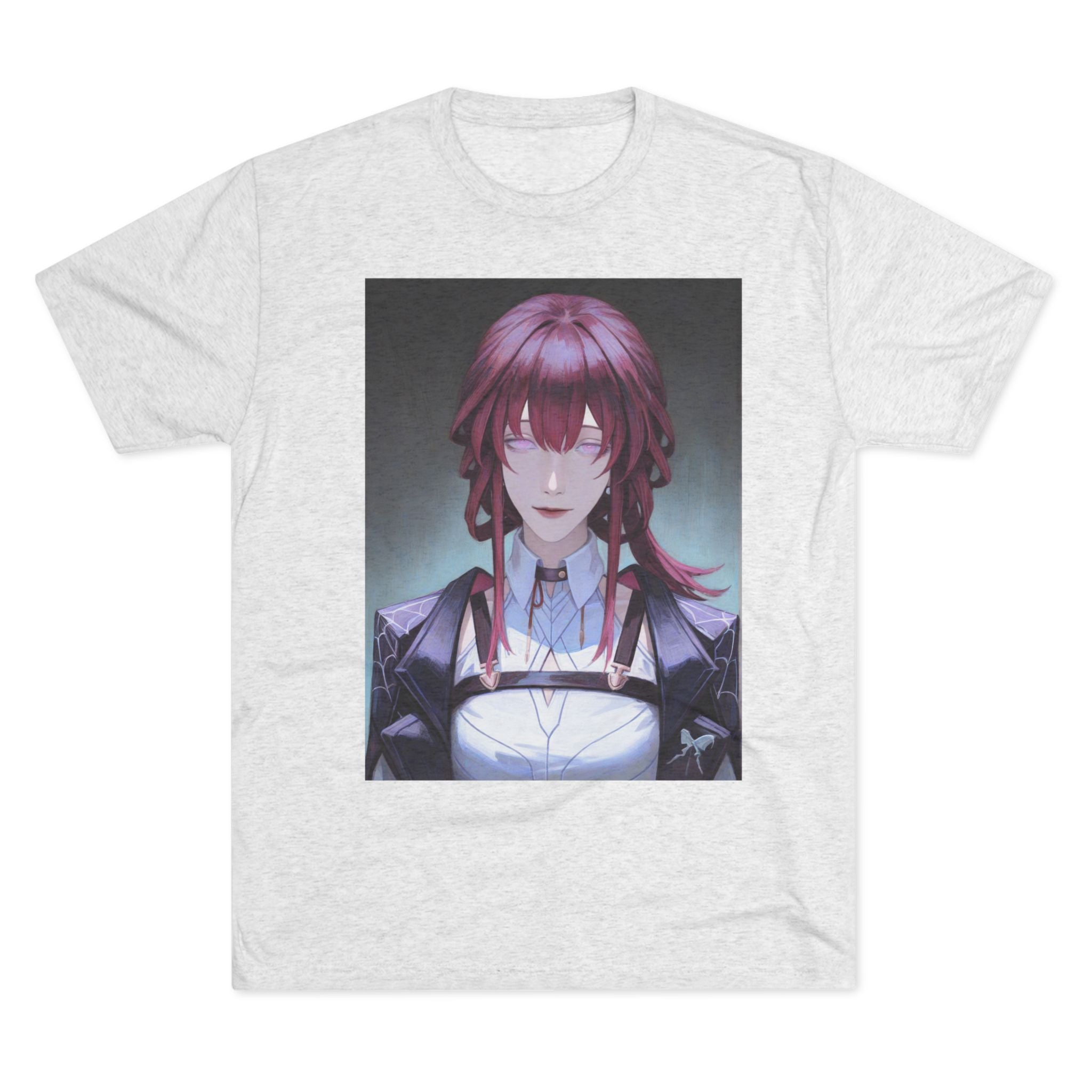 Anime Gothic Maid Portrait Tee — Red-Haired Mystique Crew Shirt