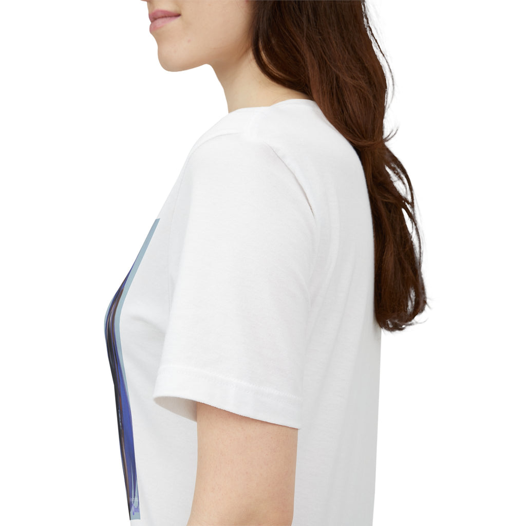Anime Bunny Girl Graphic Tee — Purple Long-Hair Pinup Illustration