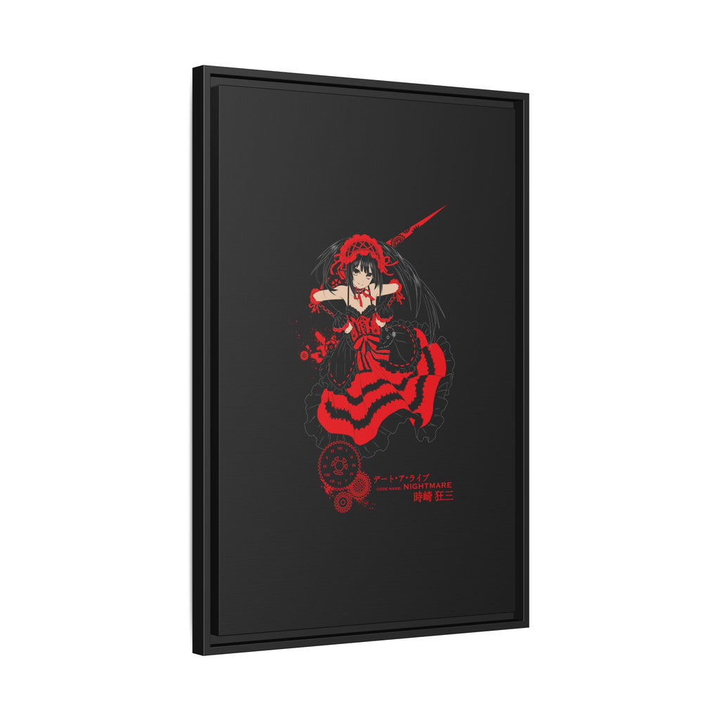 Anime Warrior Red Black Matte Canvas Print — Framed Wall Art