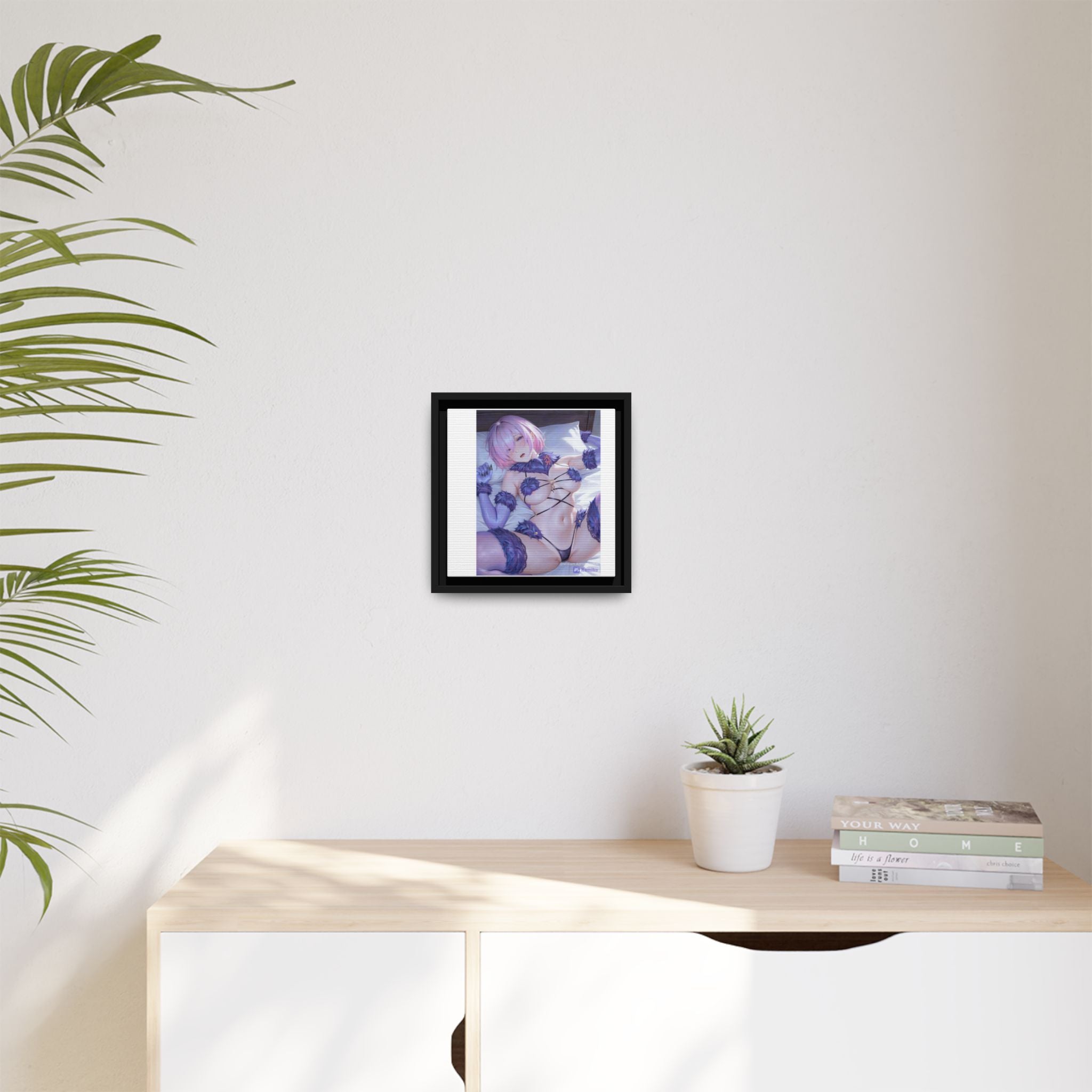 Framed Matte Canvas — Anime Pin-Up Lingerie Art Print