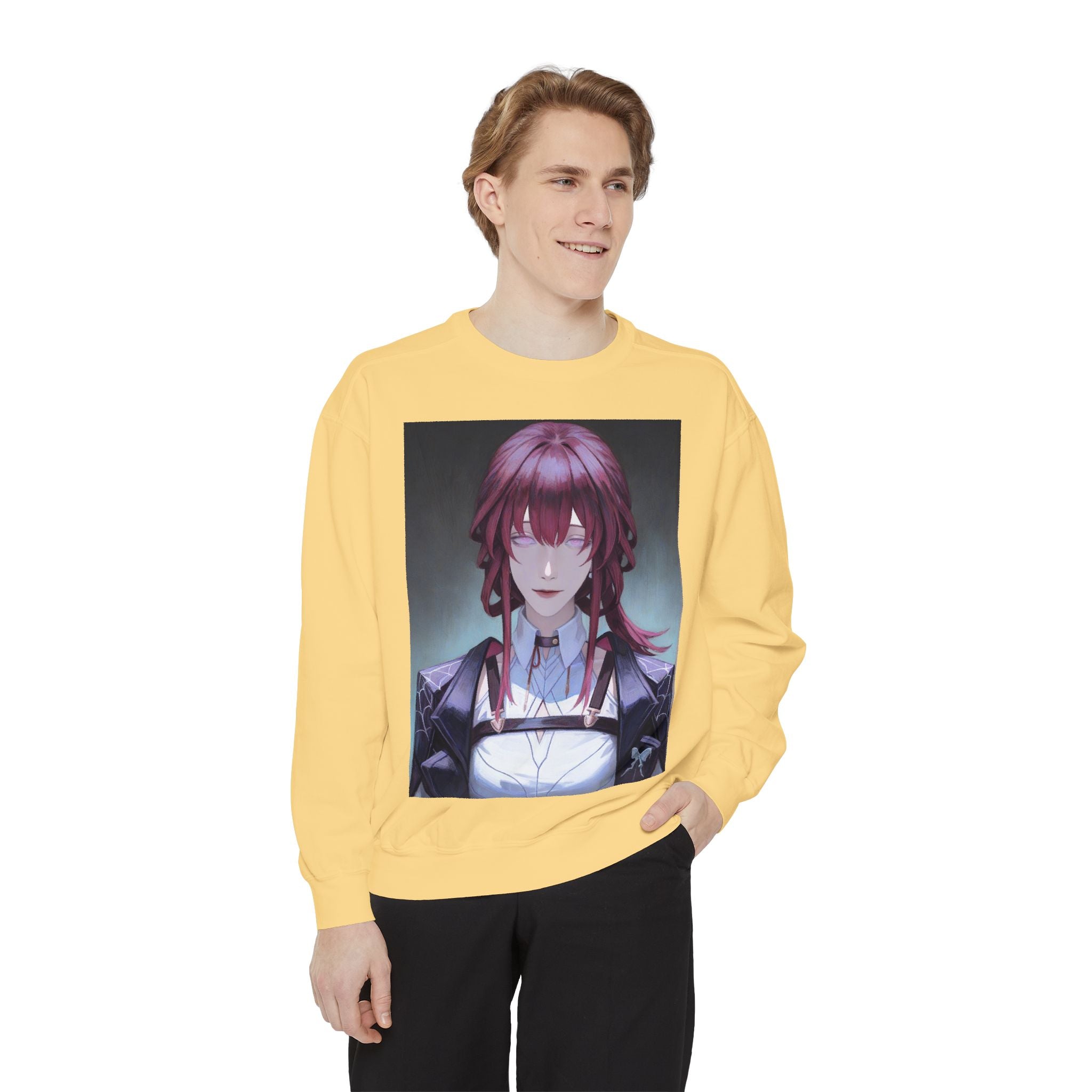 Anime Gothic Maid Sweatshirt — Red-Haired Portrait Crewneck