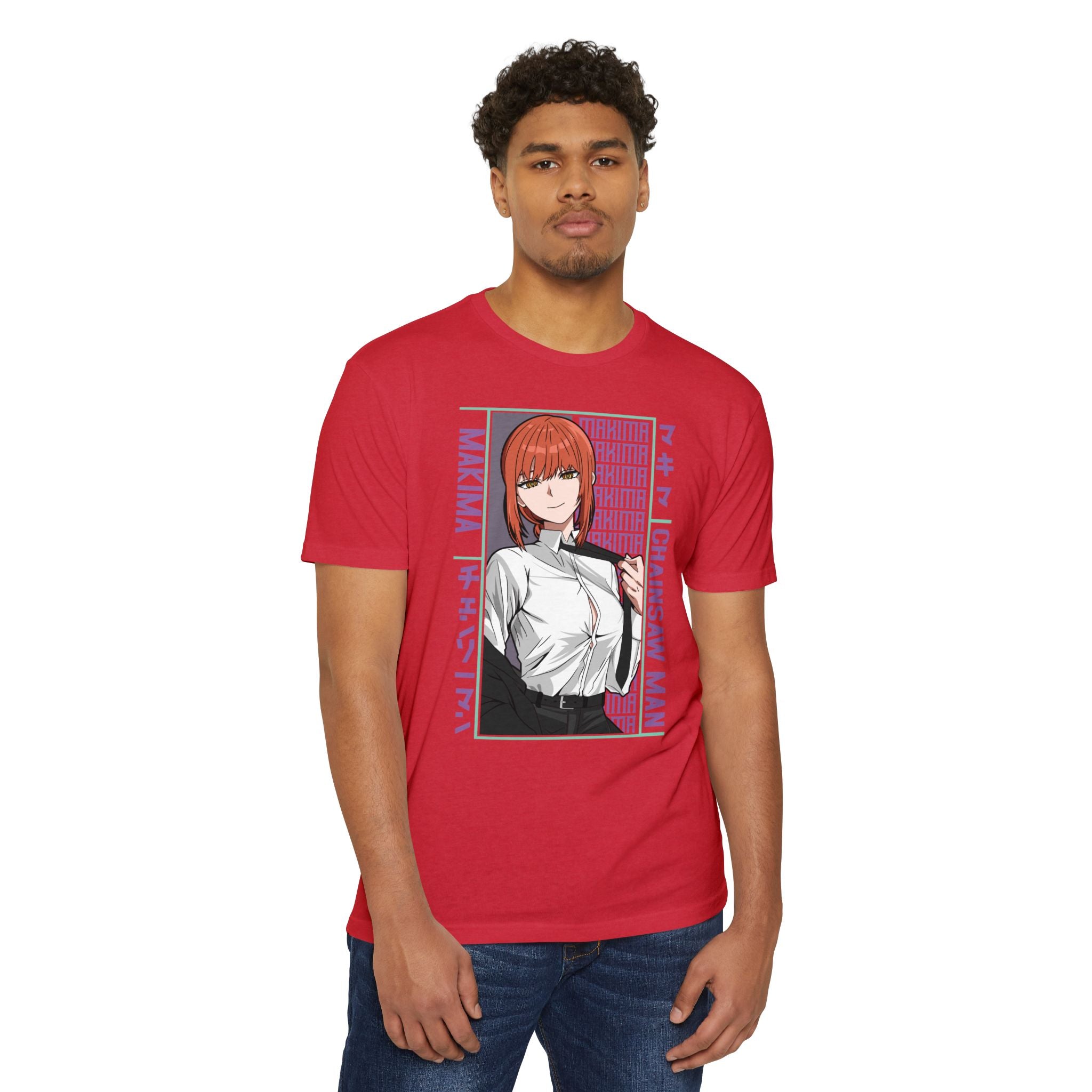 Makima Chainsaw Man Anime Graphic T-Shirt — Japanese Text Design