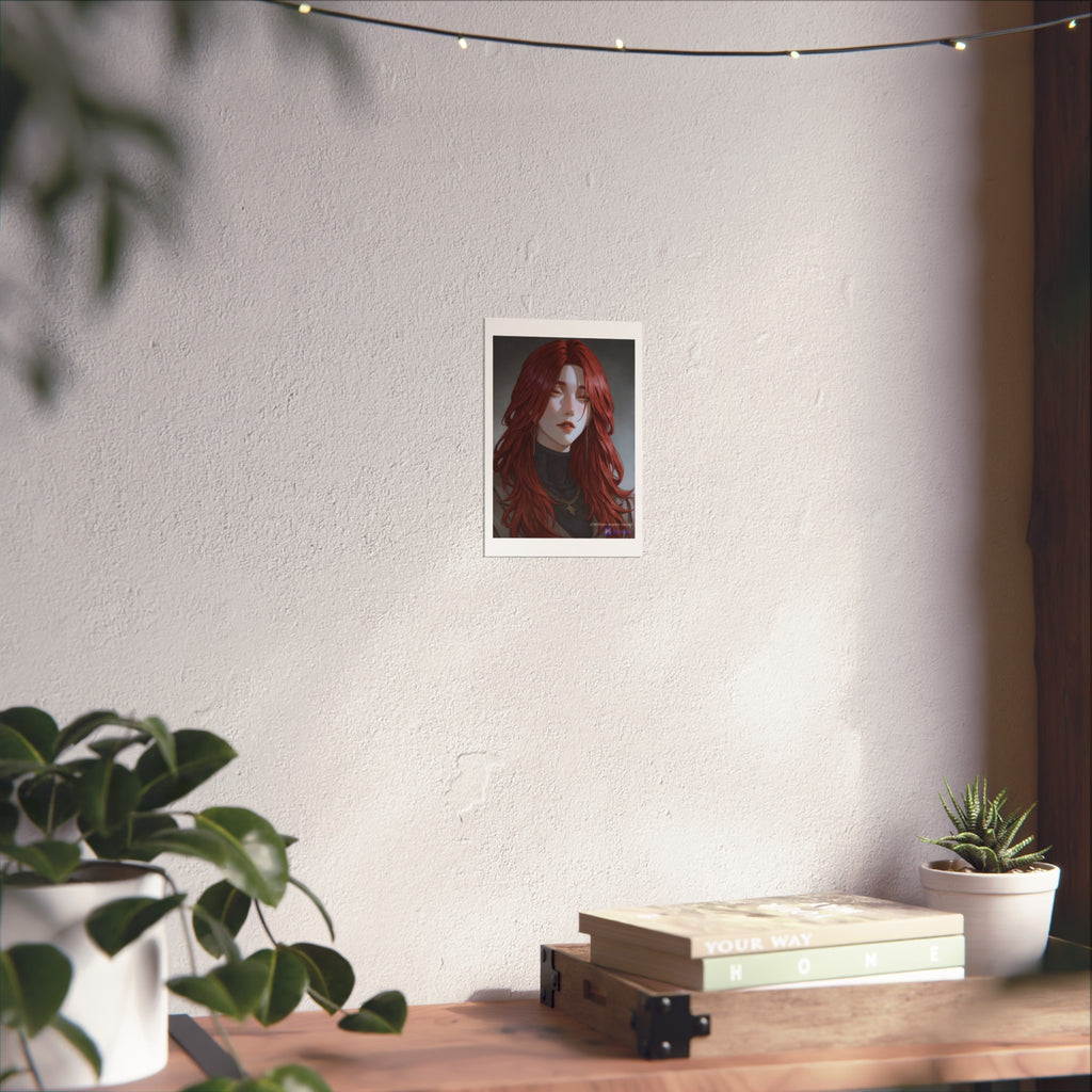 Fine Art Poster — Red-Haired Gothic Portrait, Moody Decorative Wall Art