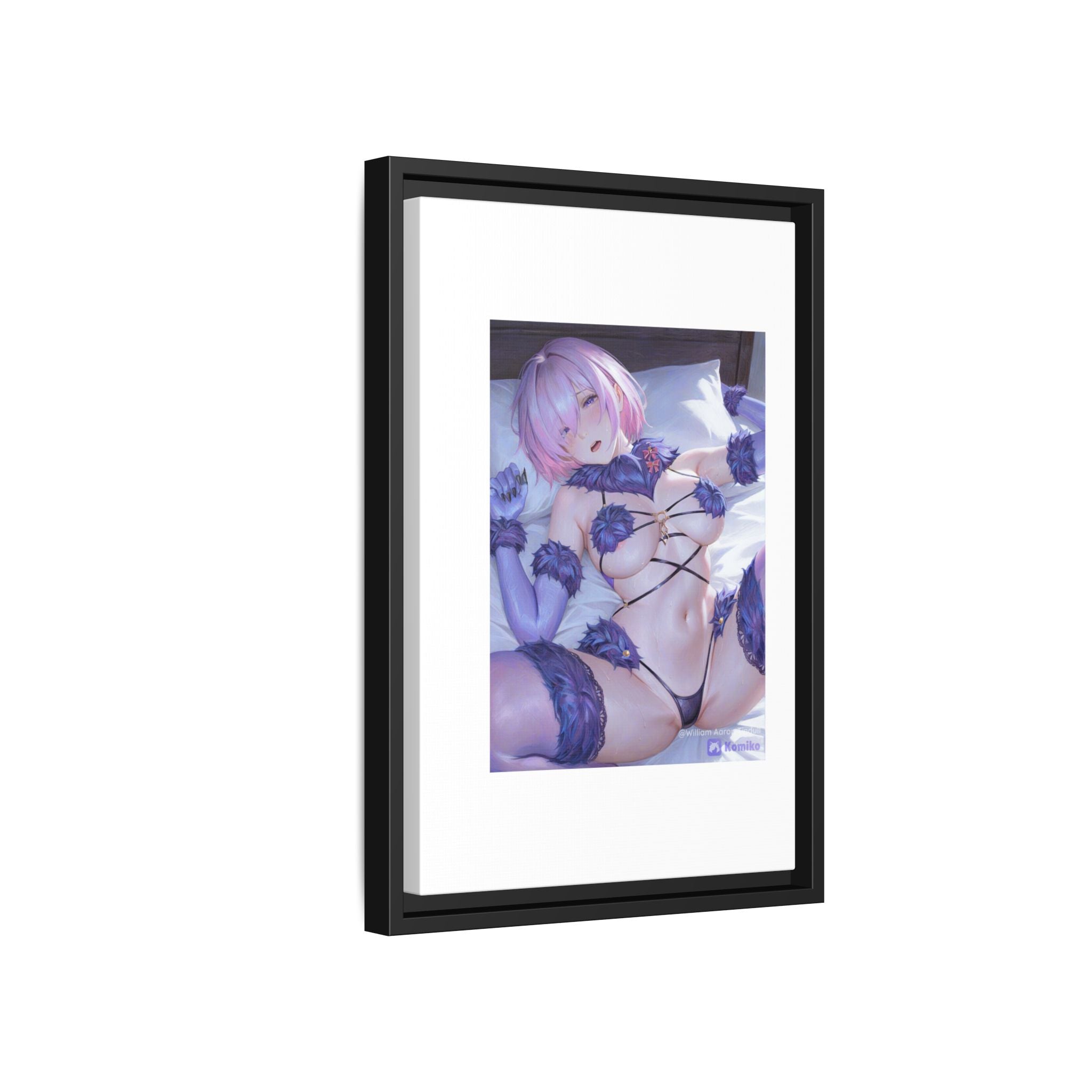 Framed Matte Canvas — Anime Pin-Up Lingerie Art Print