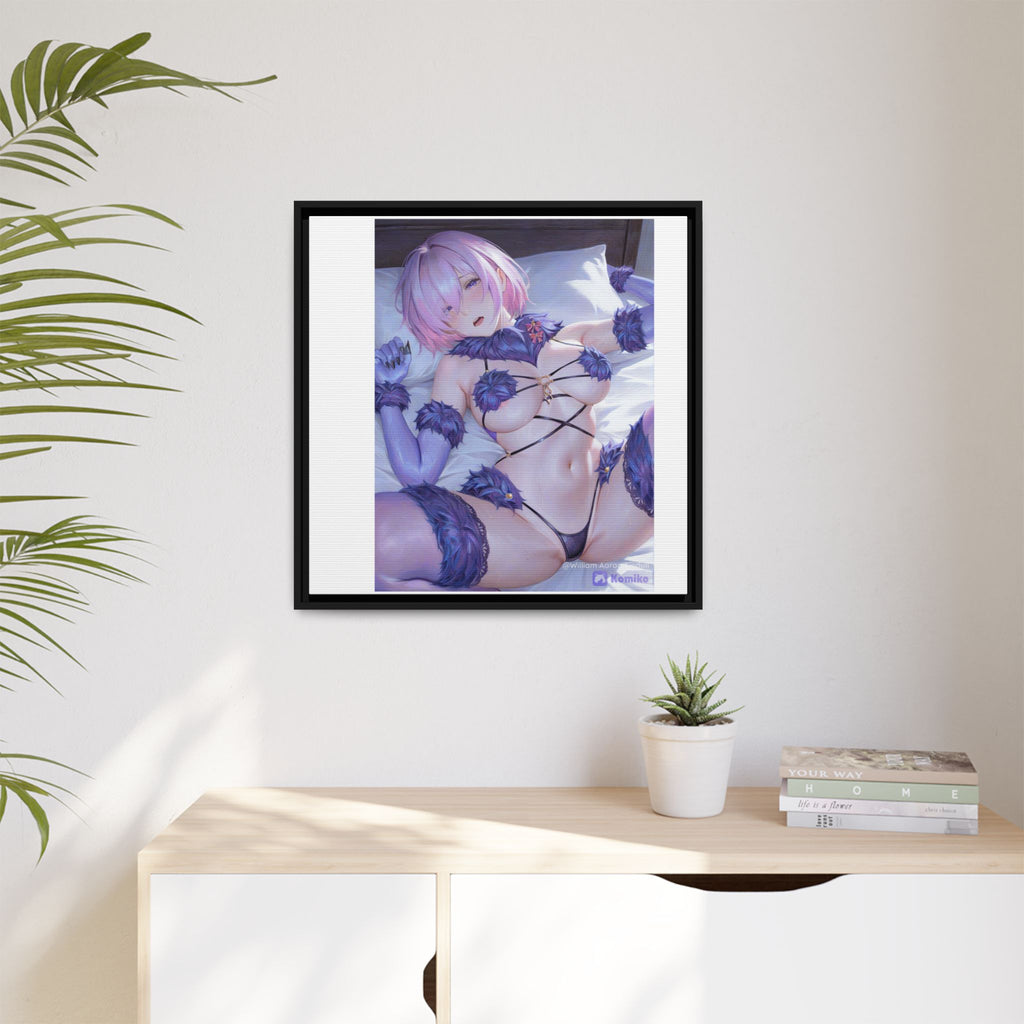 Framed Matte Canvas — Anime Pin-Up Lingerie Art Print