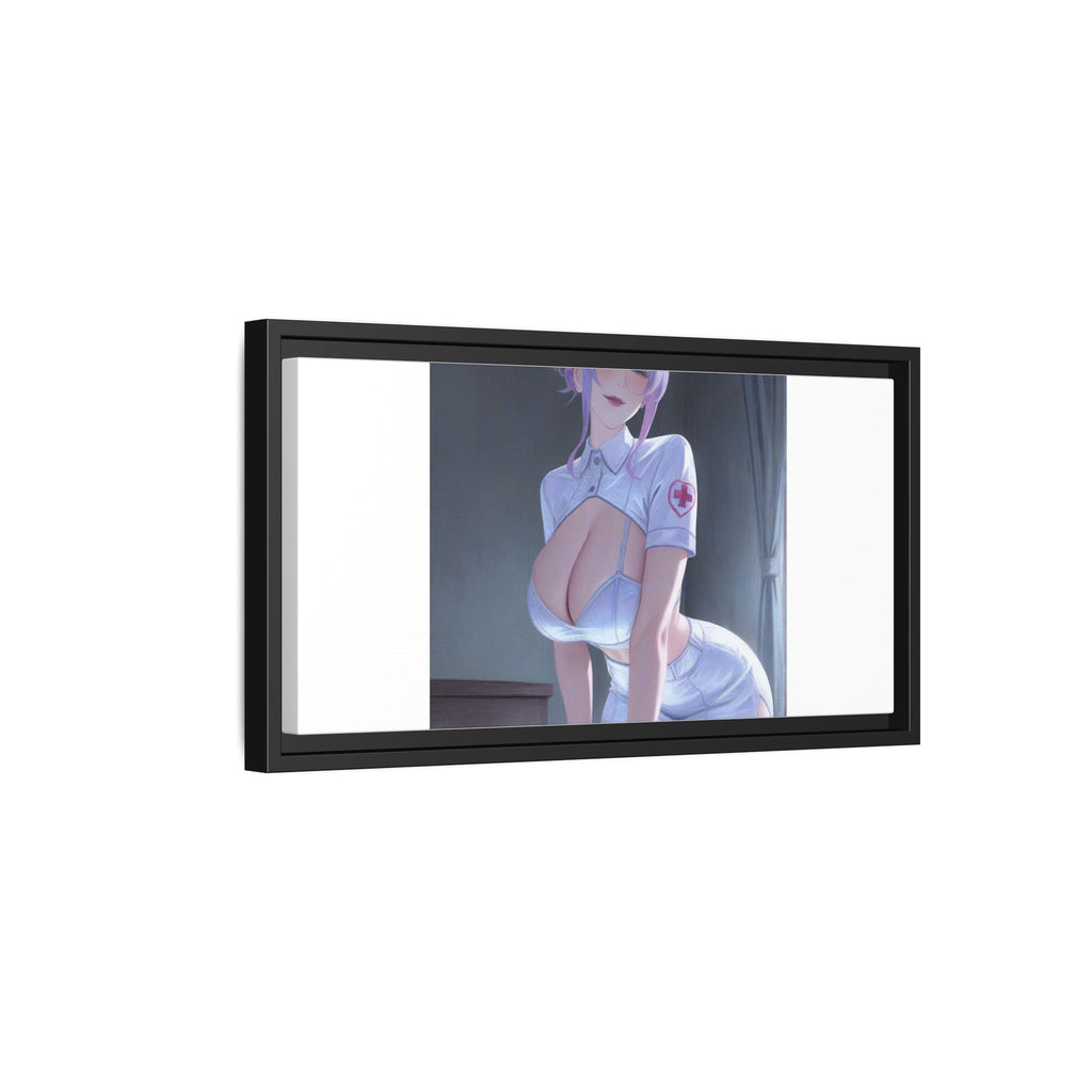 Sexy Anime Nurse Matte Canvas Print (Framed)