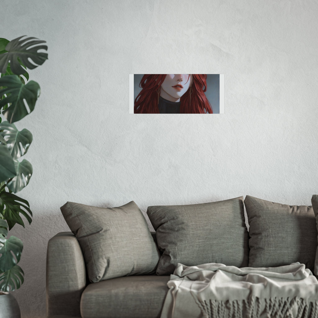Fine Art Poster — Red-Haired Gothic Portrait, Moody Decorative Wall Art