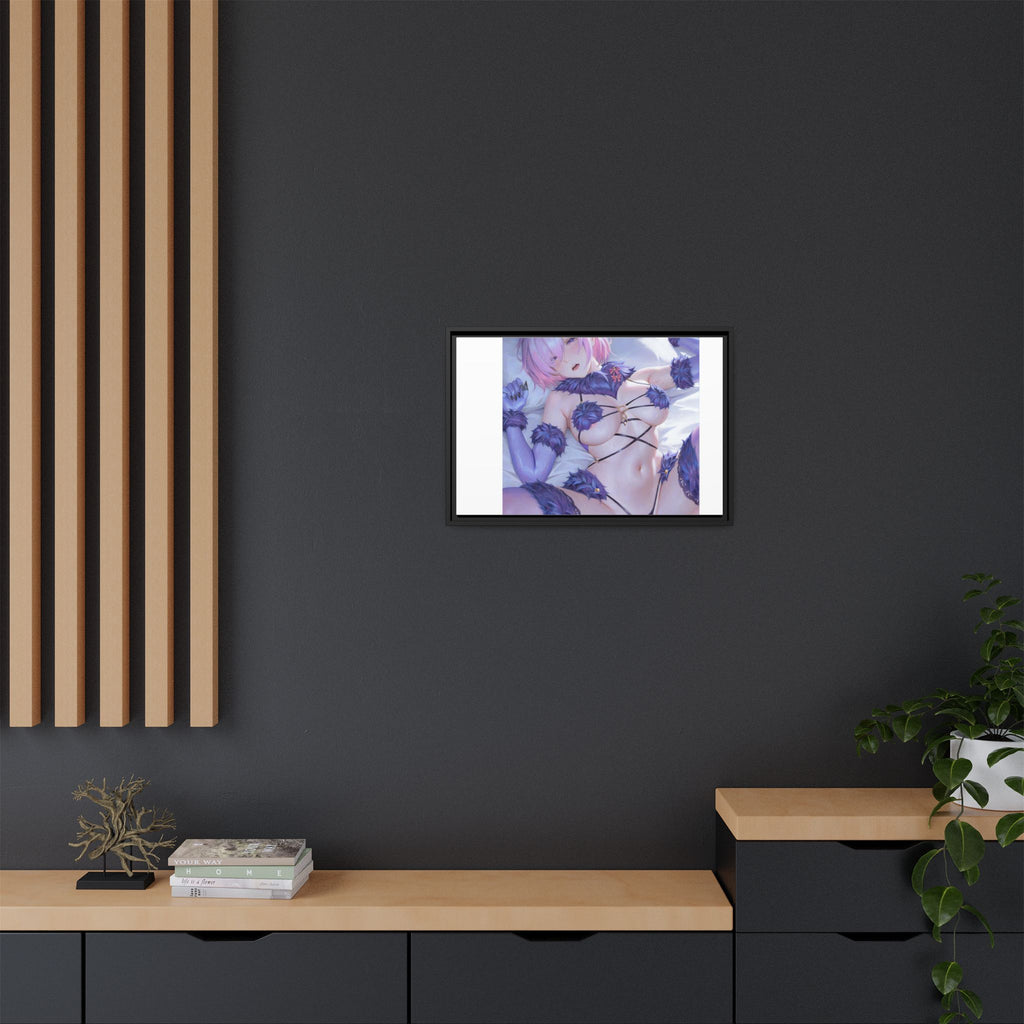 Framed Matte Canvas — Anime Pin-Up Lingerie Art Print