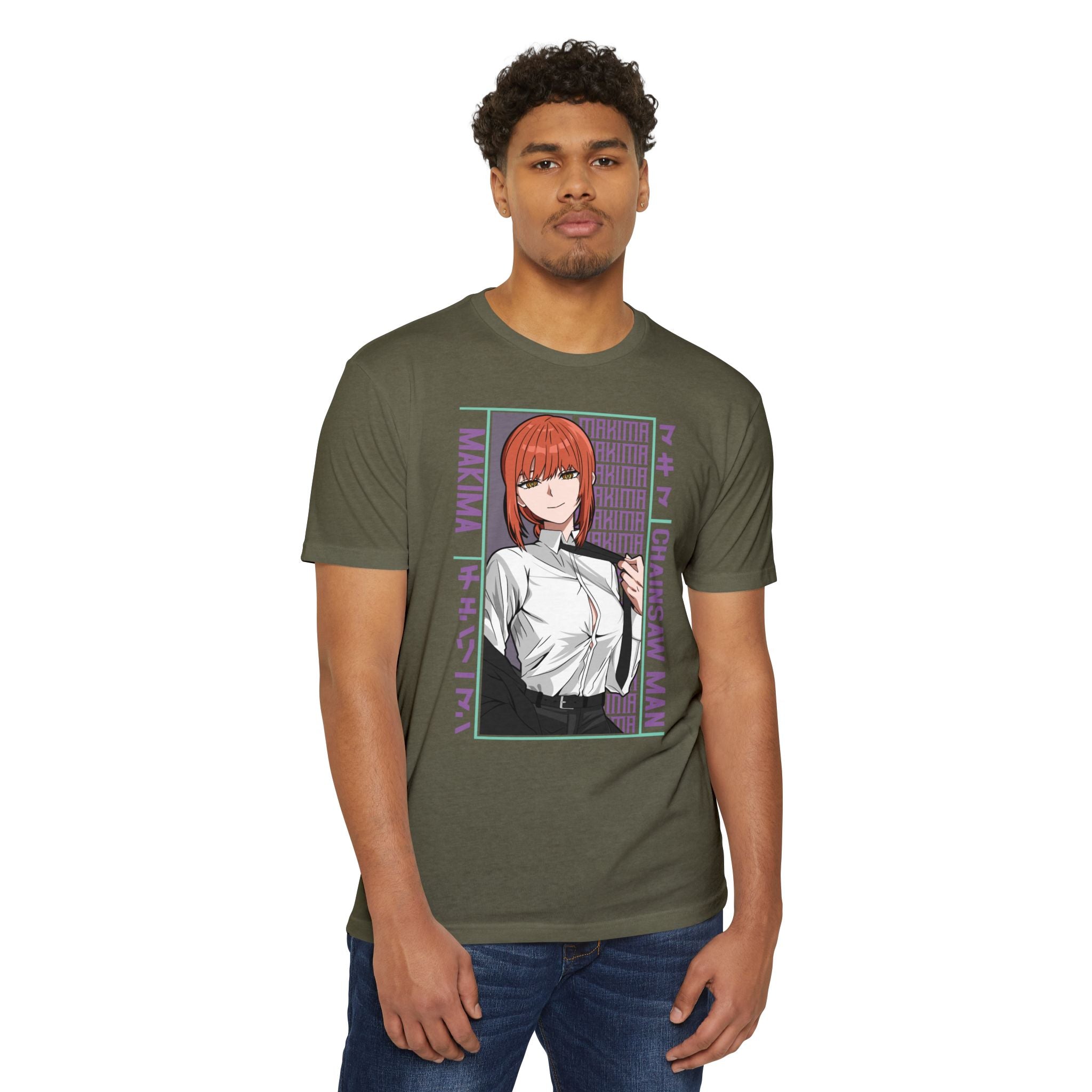 Makima Chainsaw Man Anime Graphic T-Shirt — Japanese Text Design