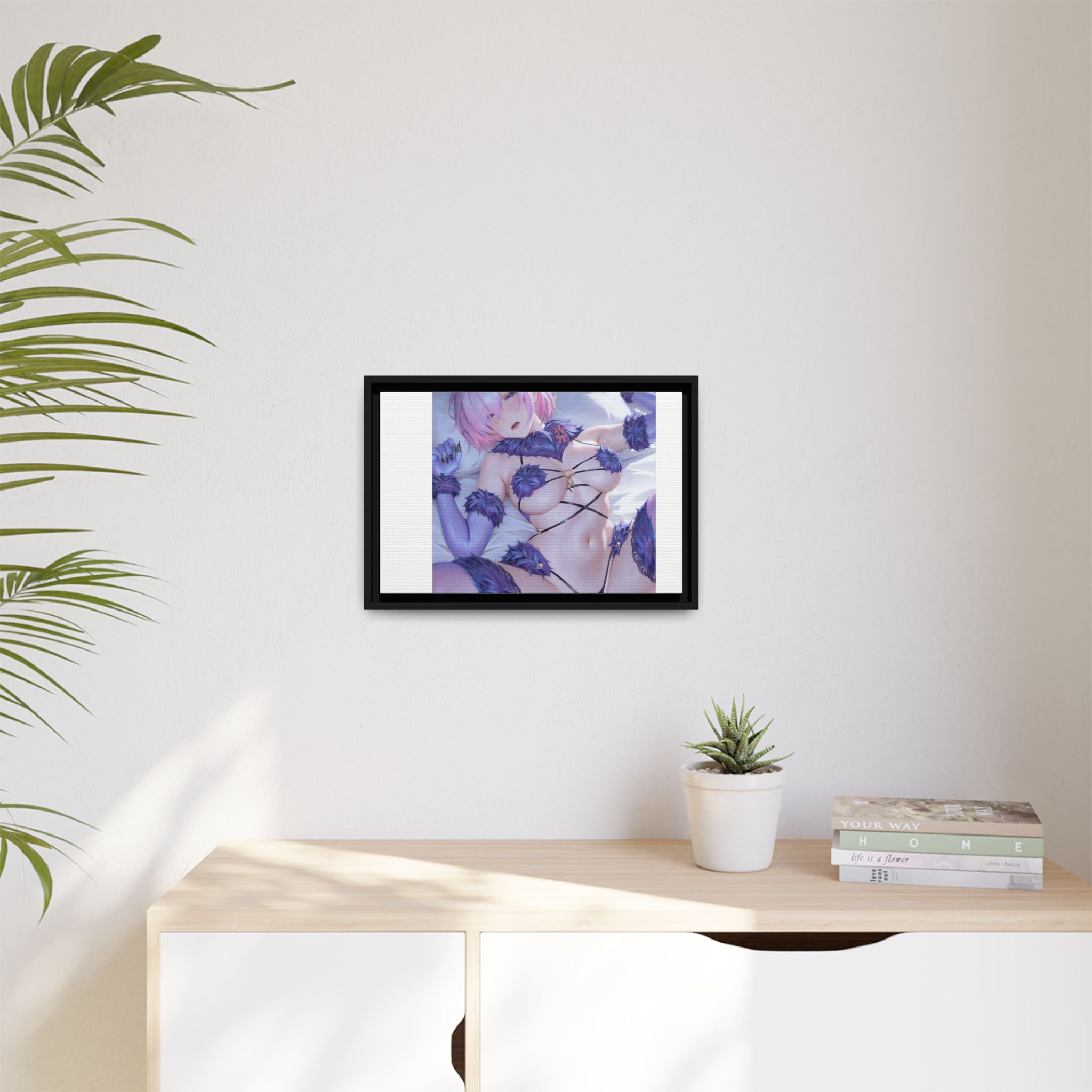 Framed Matte Canvas — Anime Pin-Up Lingerie Art Print
