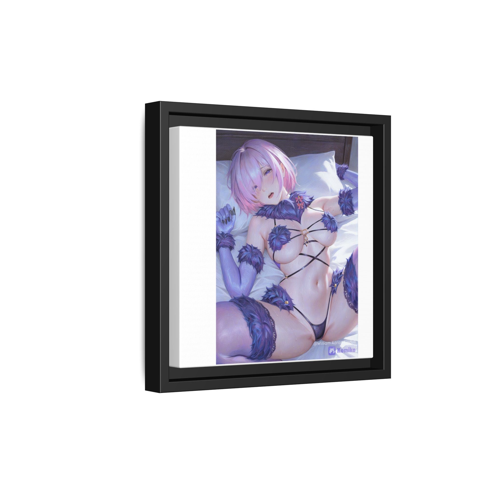 Framed Matte Canvas — Anime Pin-Up Lingerie Art Print