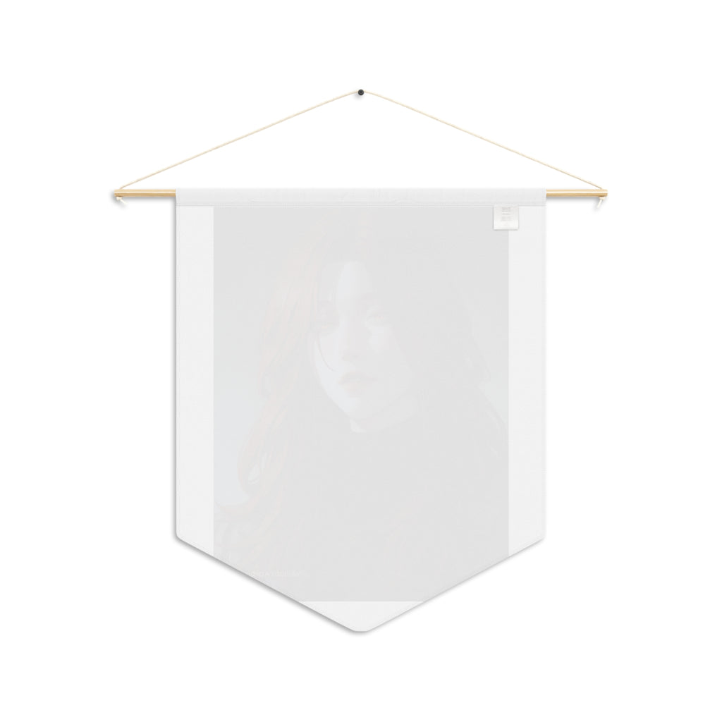 Red-Haired Portrait Pennant — Moody Gothic Wall Banner