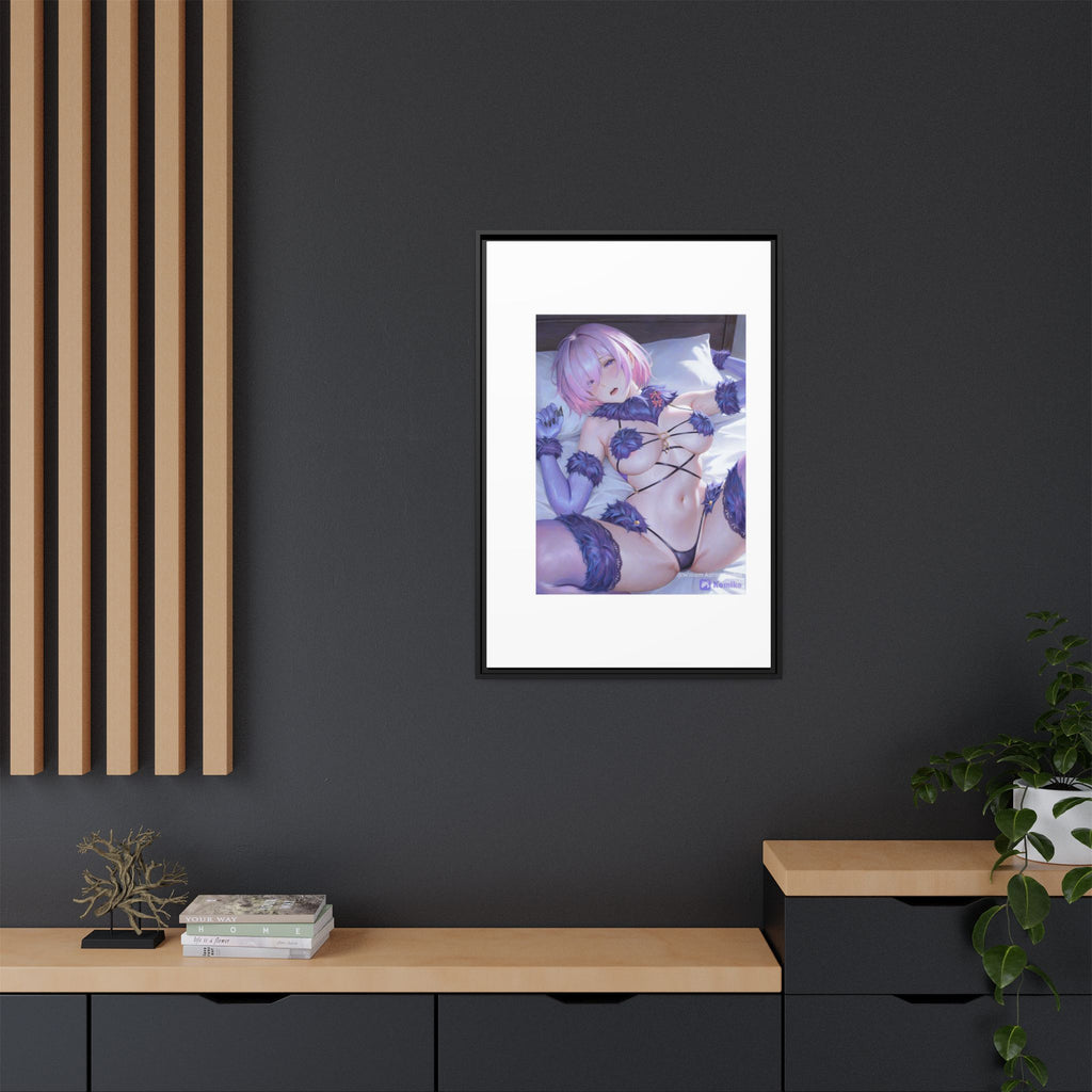 Framed Matte Canvas — Anime Pin-Up Lingerie Art Print
