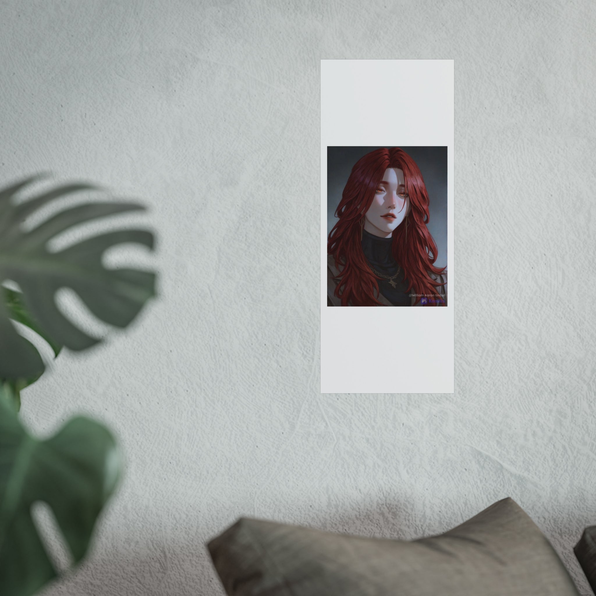 Fine Art Poster — Red-Haired Gothic Portrait, Moody Decorative Wall Art