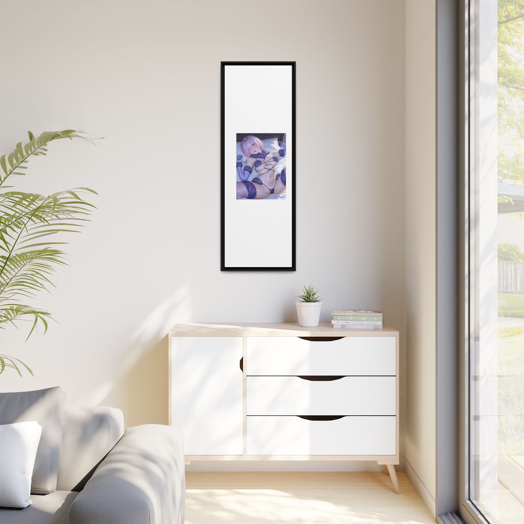 Framed Matte Canvas — Anime Pin-Up Lingerie Art Print