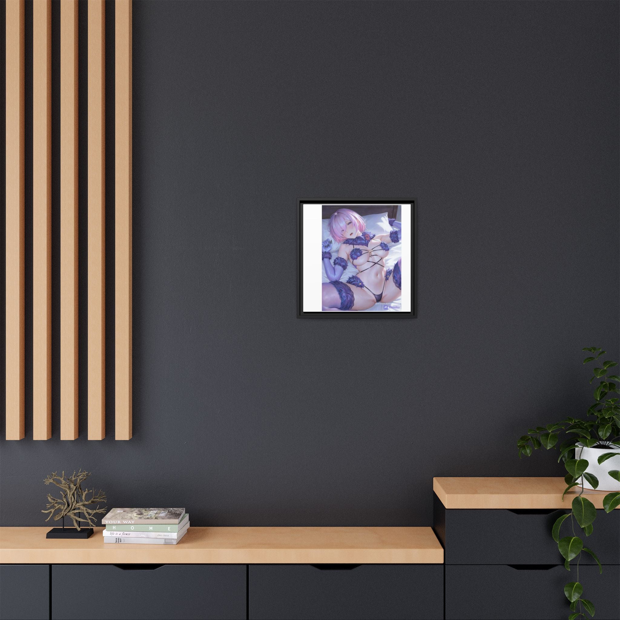 Framed Matte Canvas — Anime Pin-Up Lingerie Art Print