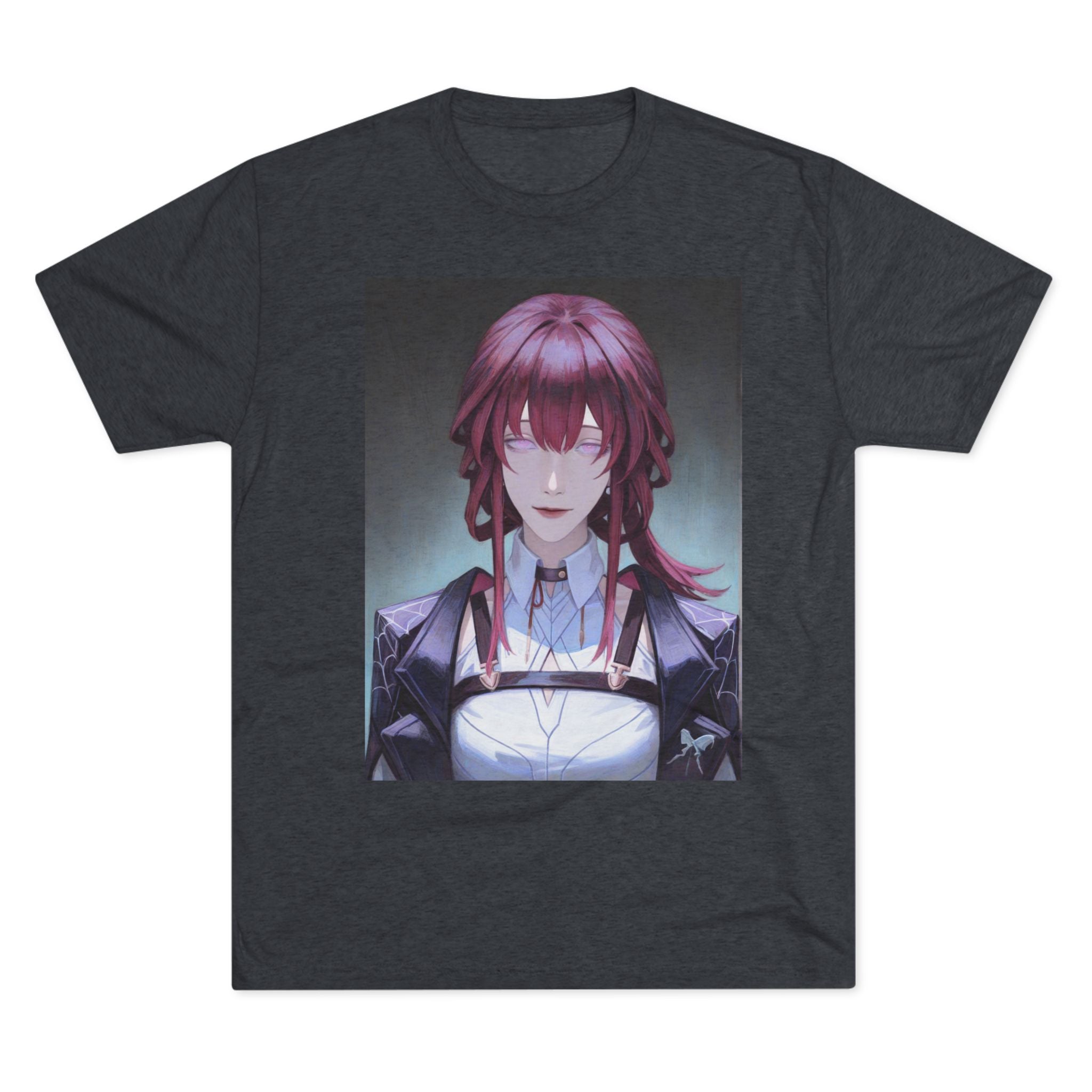Anime Gothic Maid Portrait Tee — Red-Haired Mystique Crew Shirt