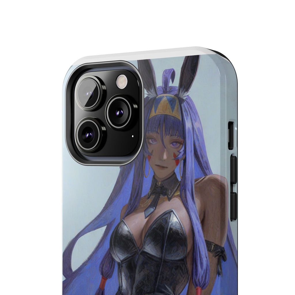 Bunny Girl Tough Phone Case — Anime Purple-Haired Character Protective Cover