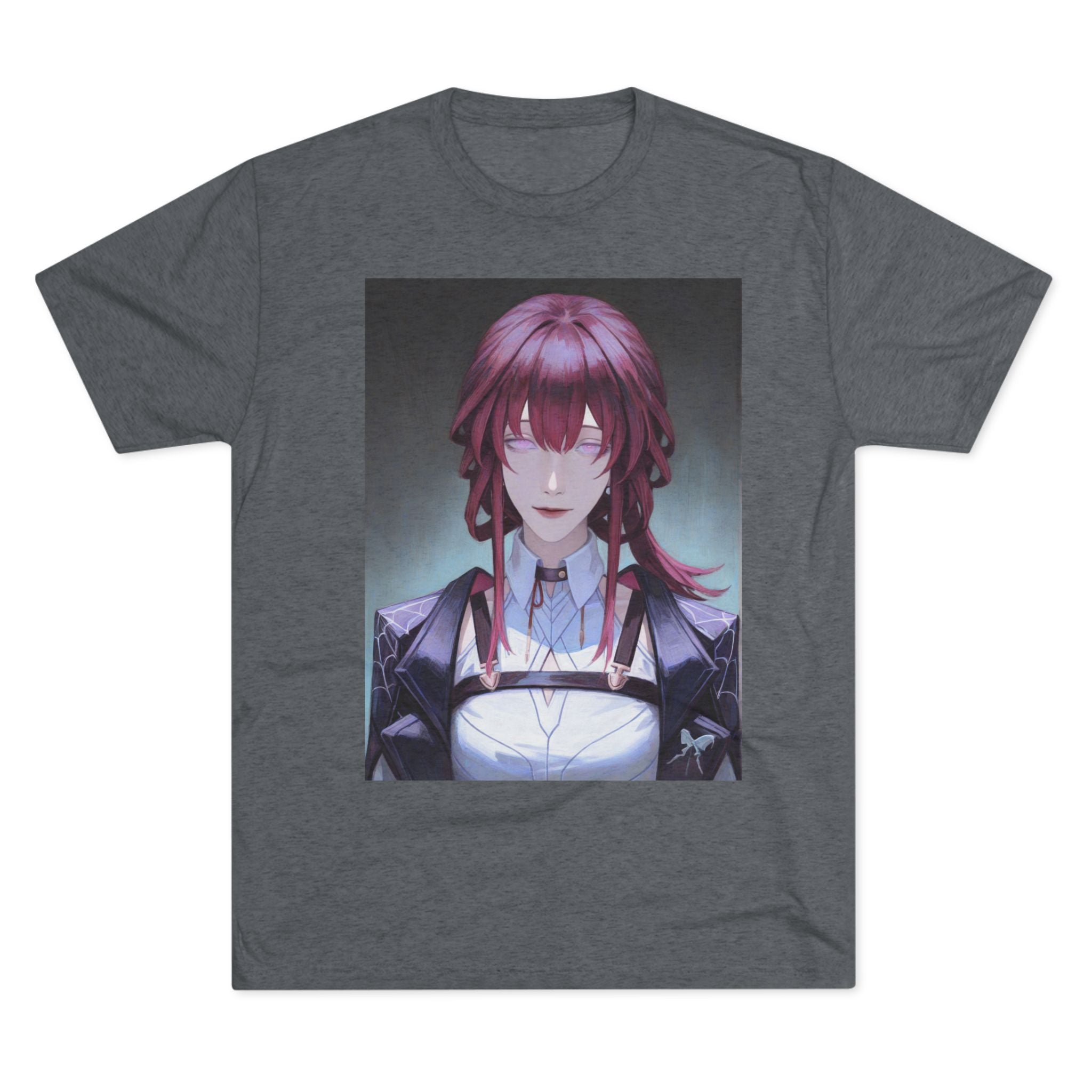 Anime Gothic Maid Portrait Tee — Red-Haired Mystique Crew Shirt