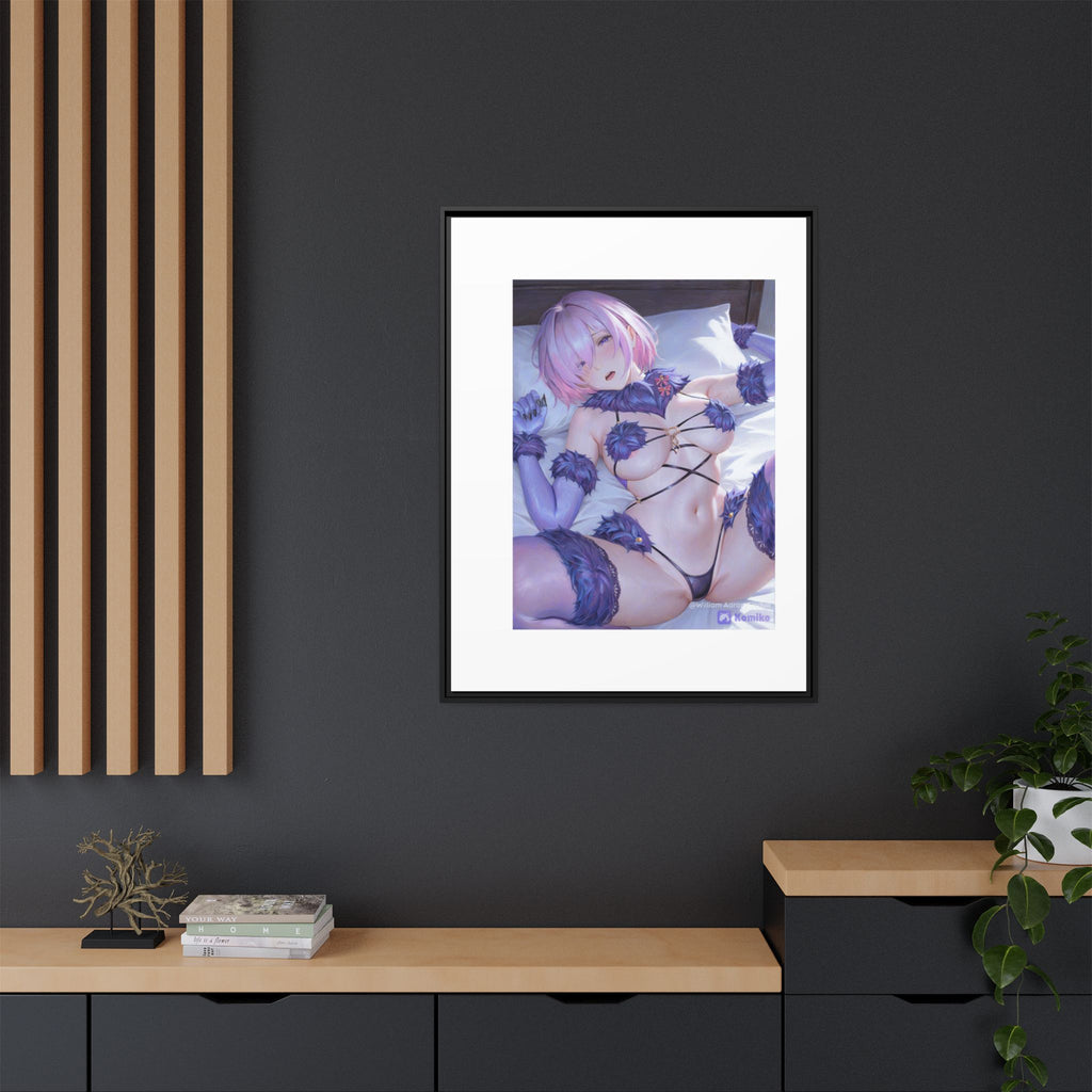 Framed Matte Canvas — Anime Pin-Up Lingerie Art Print