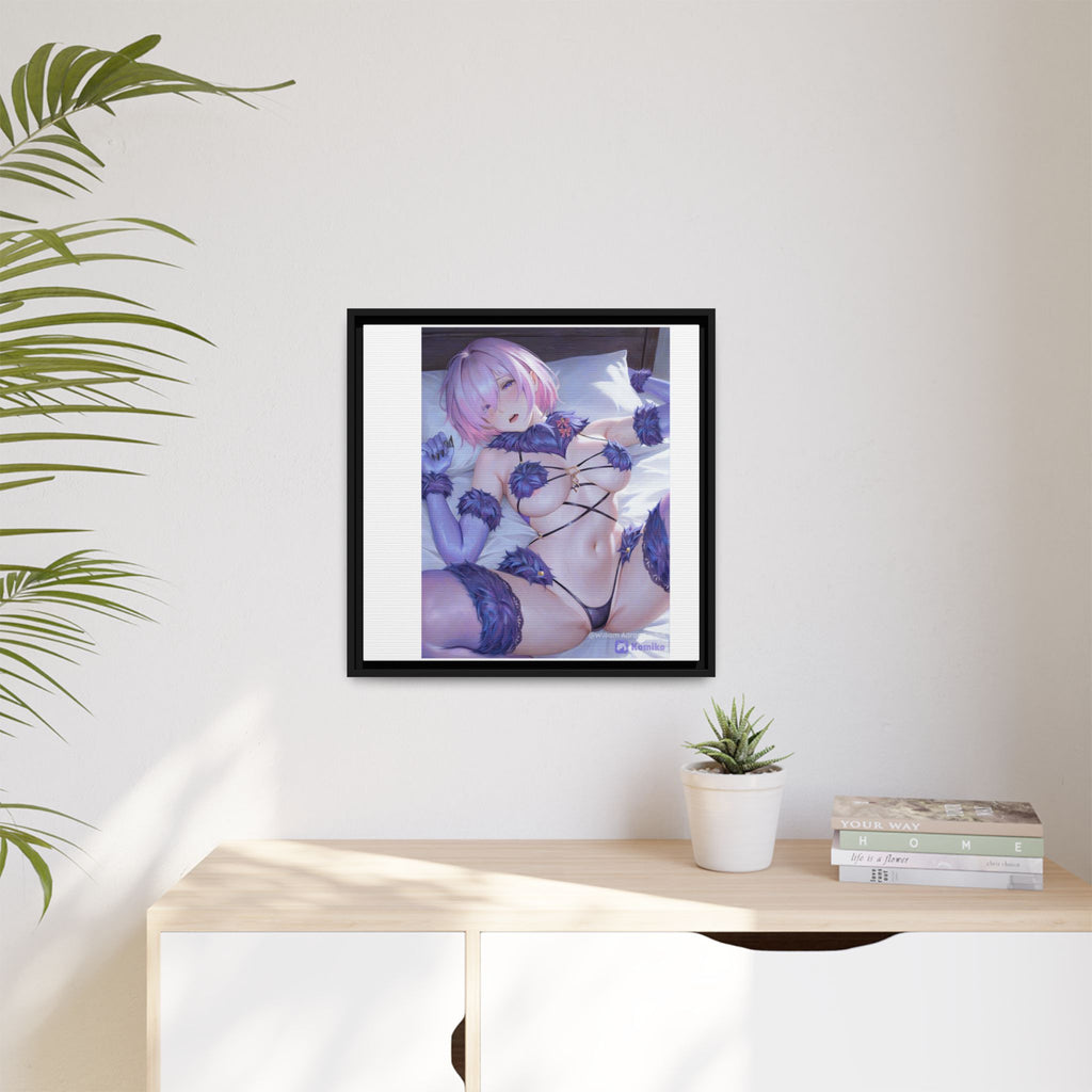 Framed Matte Canvas — Anime Pin-Up Lingerie Art Print