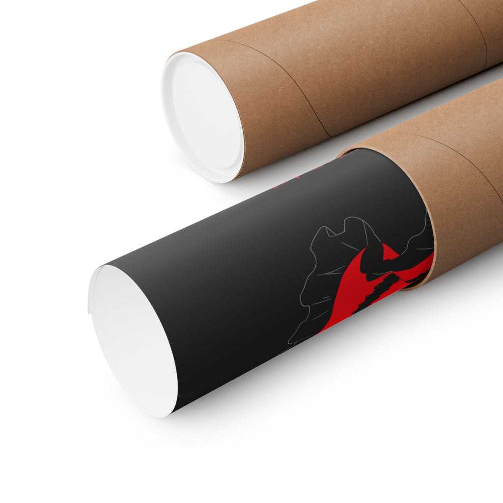 Anime Gothic Poster — Red & Black Kurumi Nightcore Matte Vertical Print