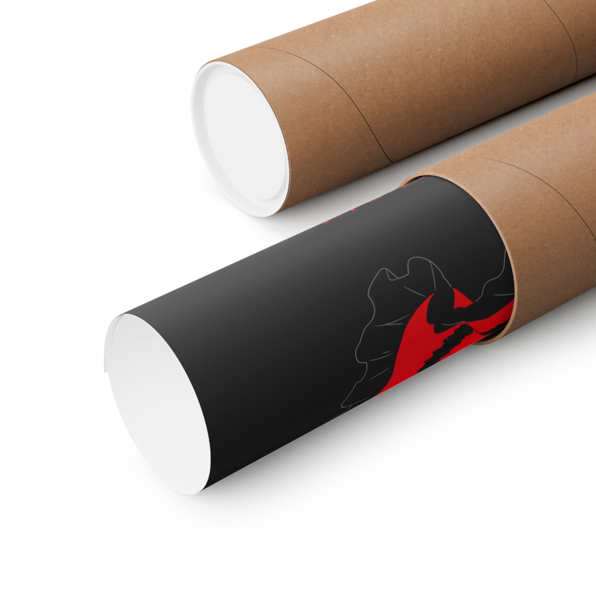 Anime Gothic Poster — Red & Black Kurumi Nightcore Matte Vertical Print