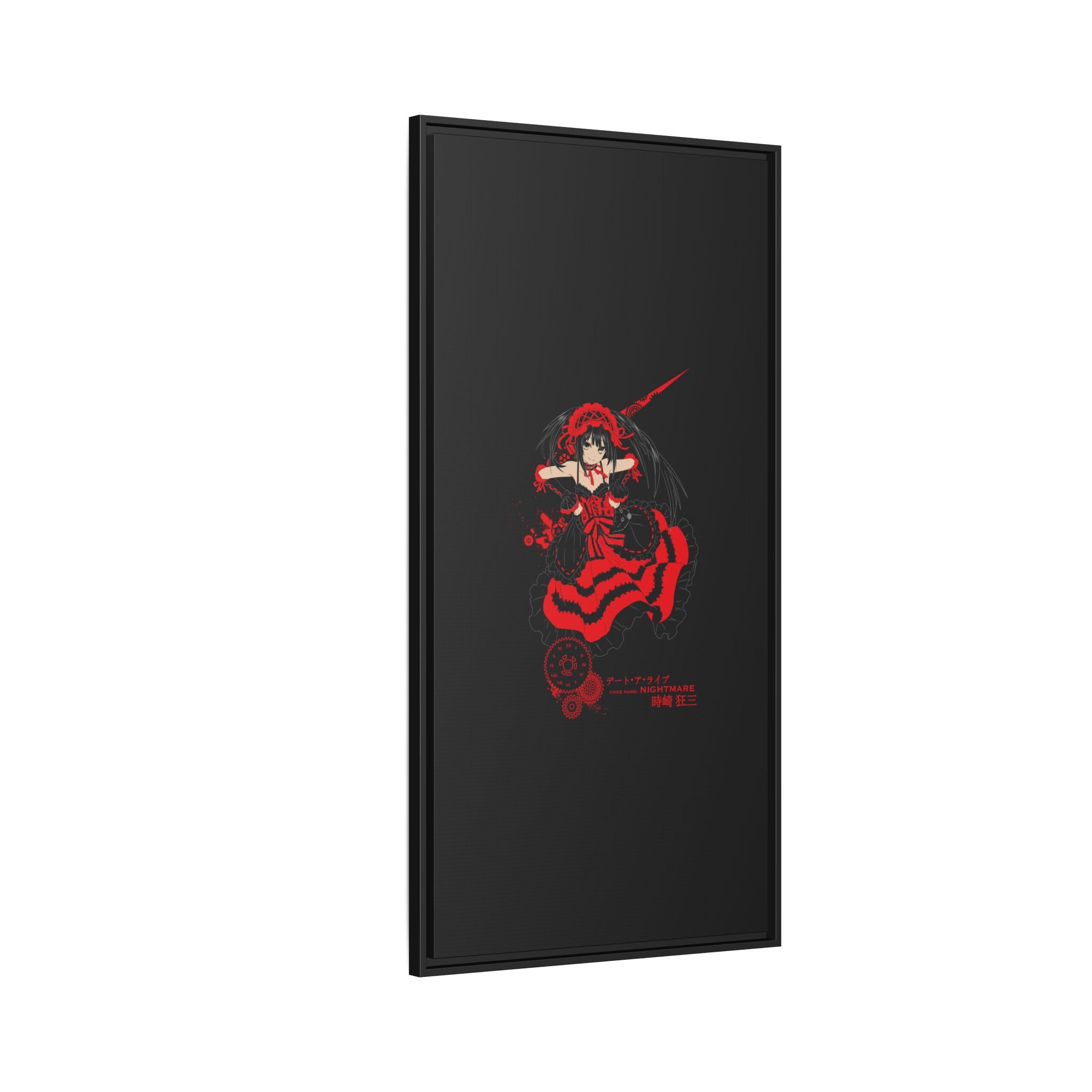 Anime Warrior Red Black Matte Canvas Print — Framed Wall Art