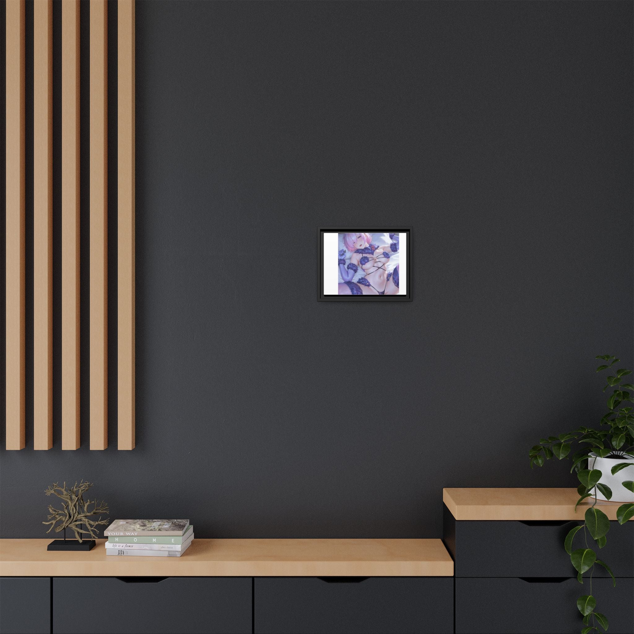 Framed Matte Canvas — Anime Pin-Up Lingerie Art Print