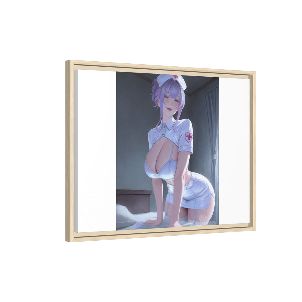 Sexy Anime Nurse Matte Canvas Print (Framed)