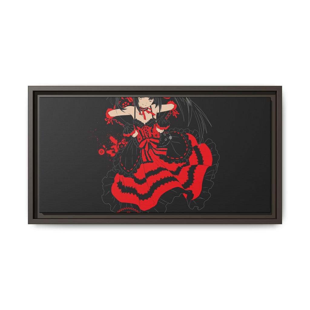 Anime Warrior Red Black Matte Canvas Print — Framed Wall Art