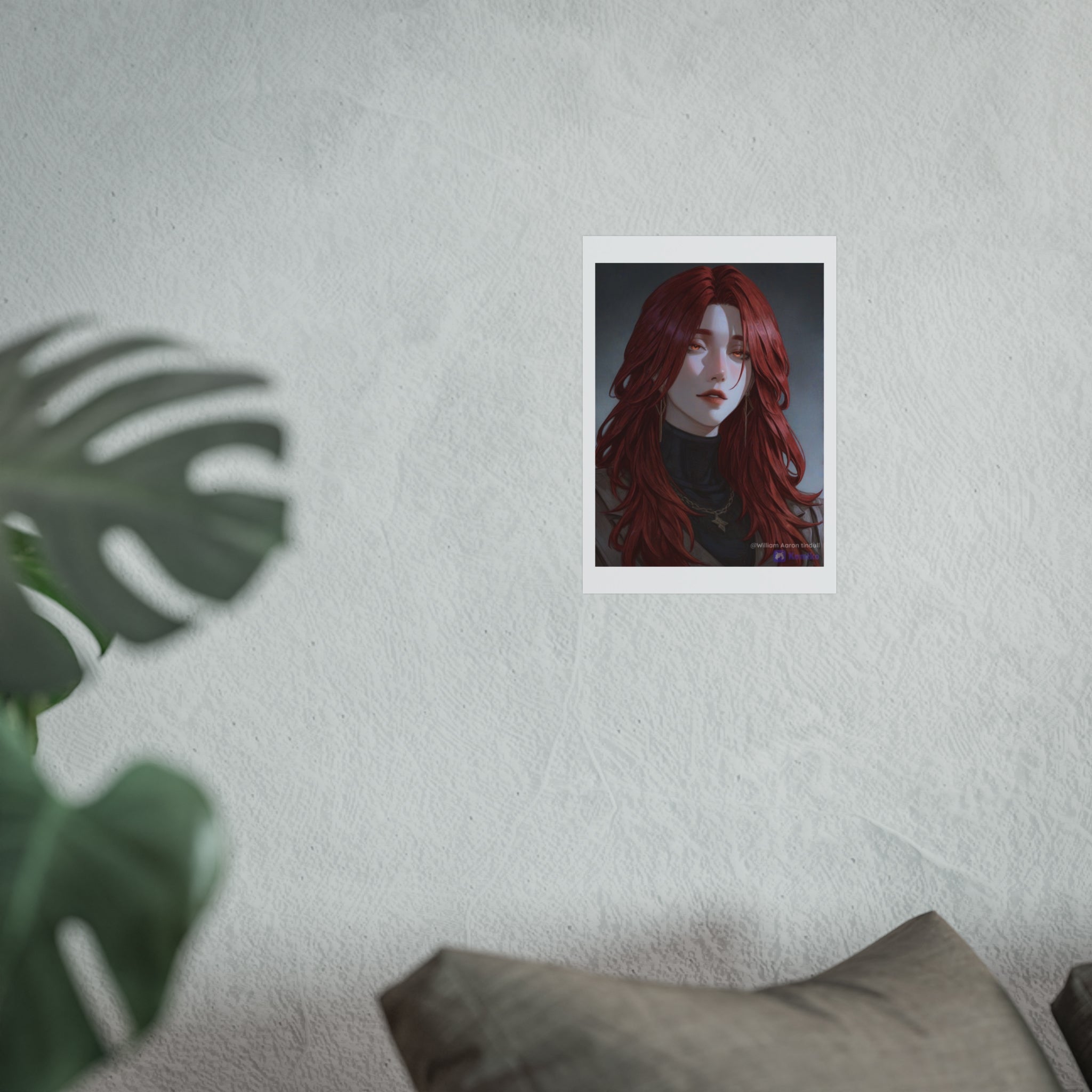 Fine Art Poster — Red-Haired Gothic Portrait, Moody Decorative Wall Art