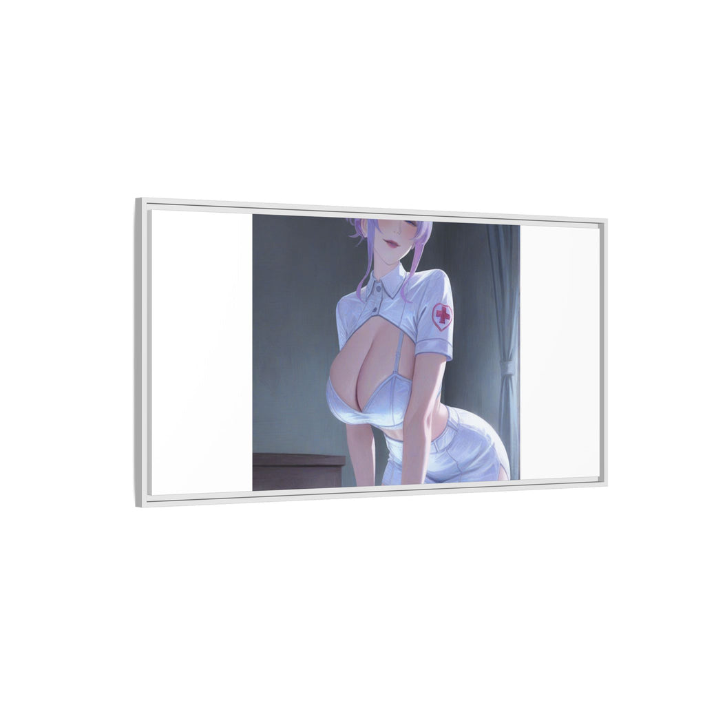 Sexy Anime Nurse Matte Canvas Print (Framed)