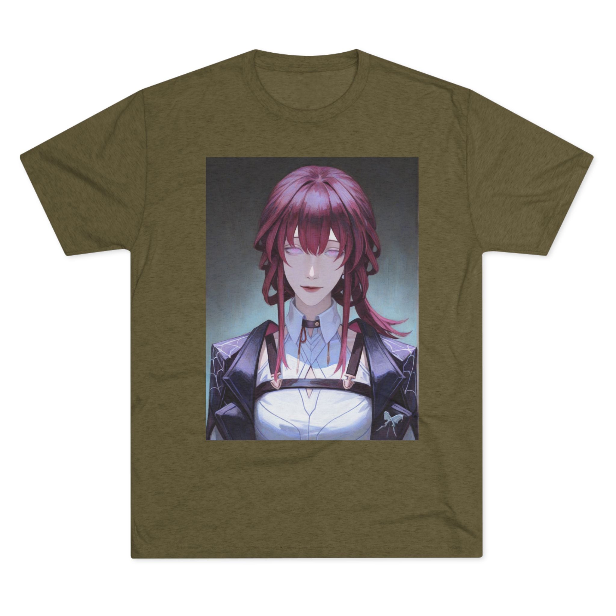 Anime Gothic Maid Portrait Tee — Red-Haired Mystique Crew Shirt