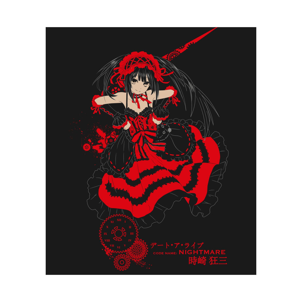 Anime Gothic Poster — Red & Black Kurumi Nightcore Matte Vertical Print