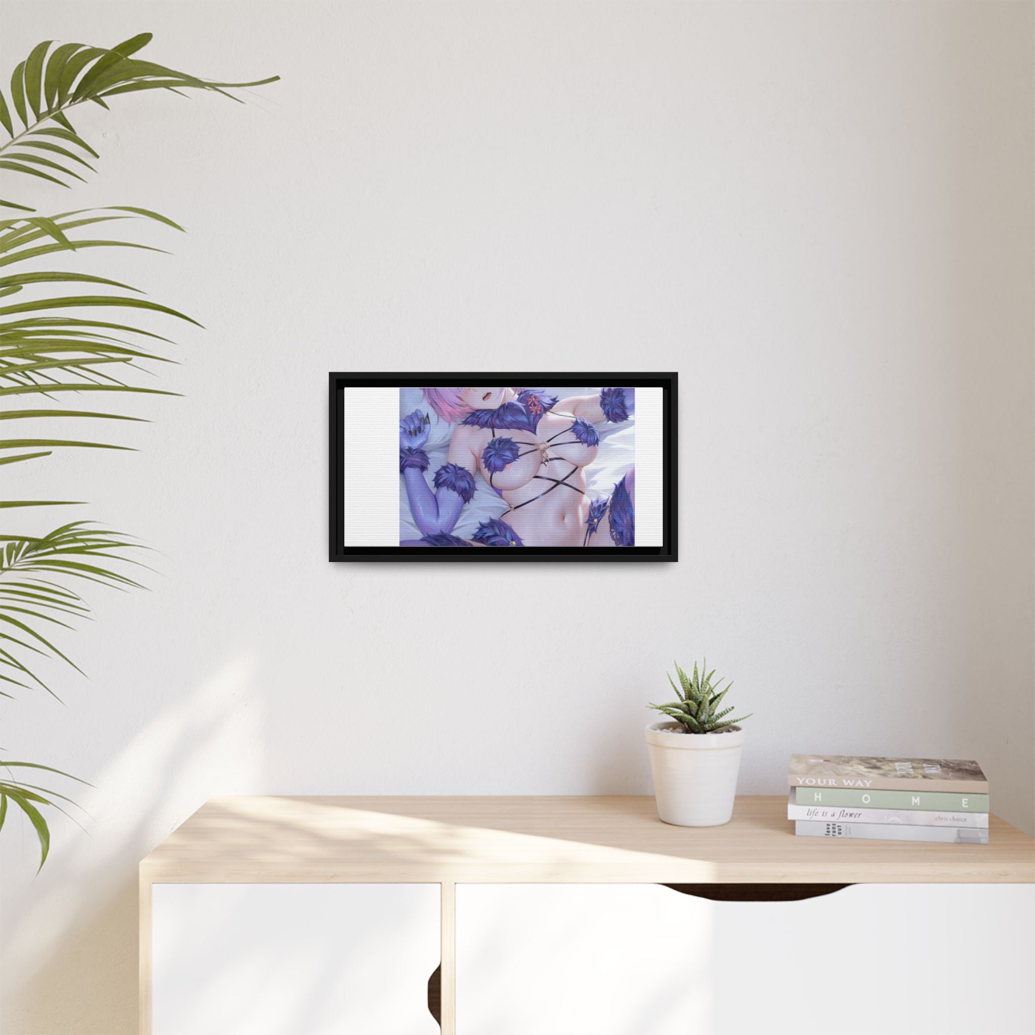 Framed Matte Canvas — Anime Pin-Up Lingerie Art Print