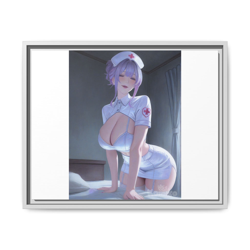 Sexy Anime Nurse Matte Canvas Print (Framed)