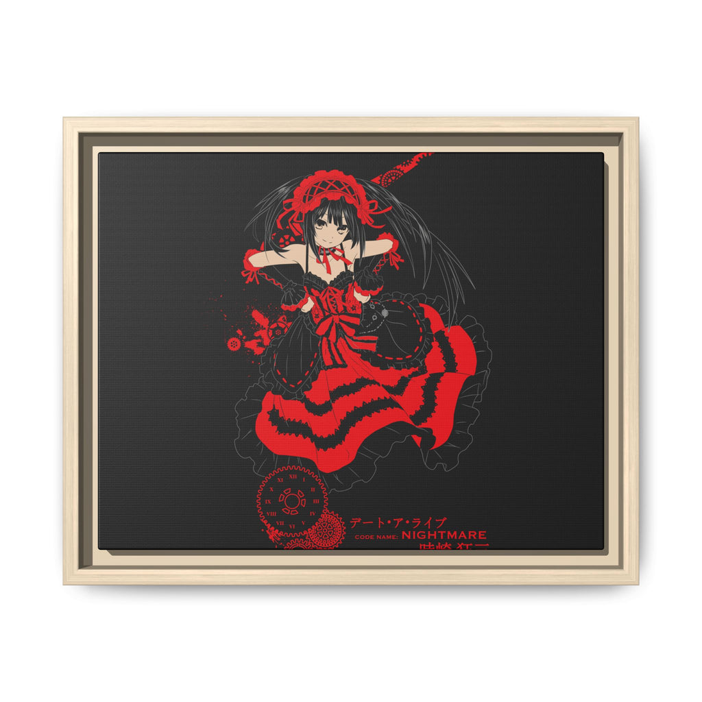 Anime Warrior Red Black Matte Canvas Print — Framed Wall Art