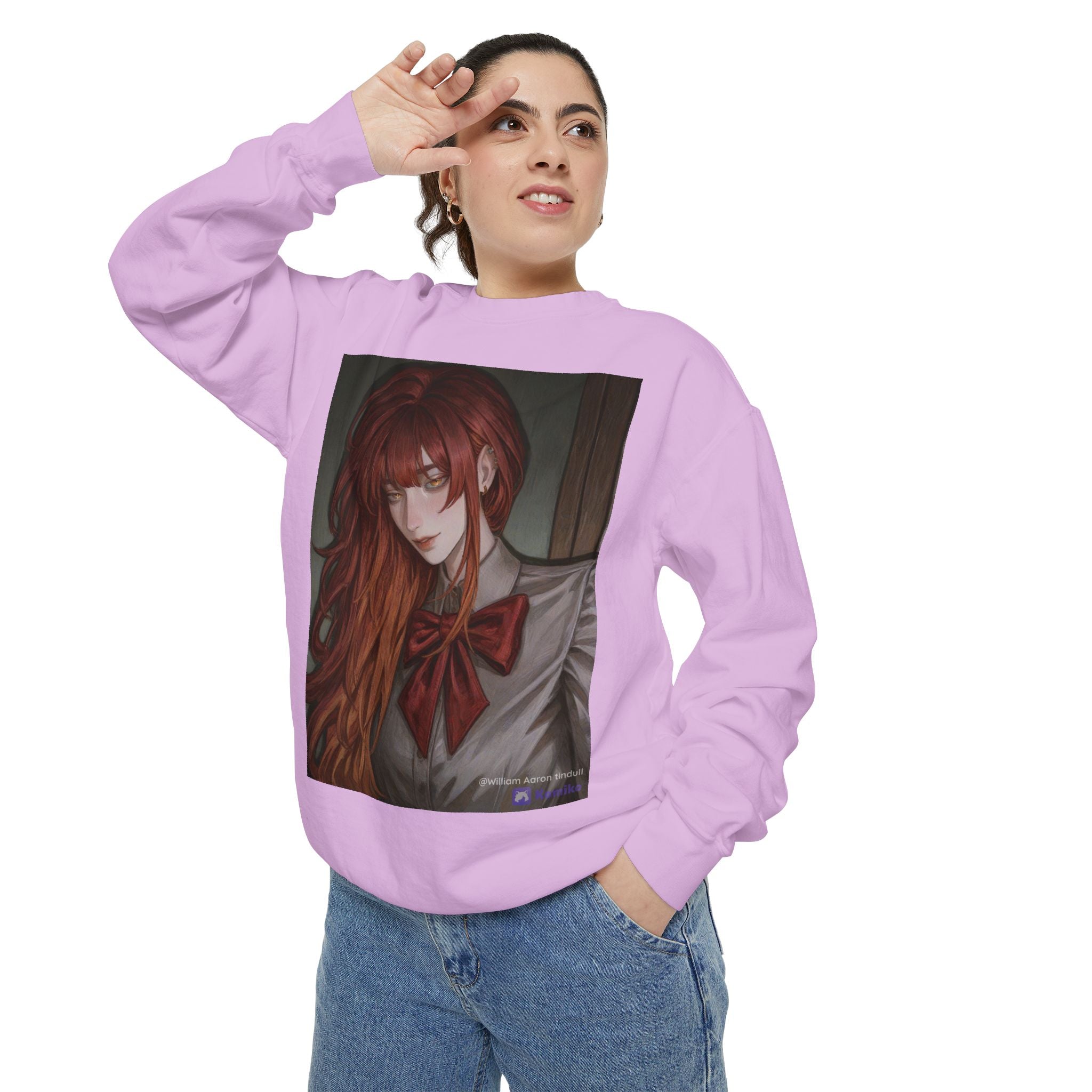 Anime Red-Headed Girl Sweatshirt — Gothic Schoolgirl Art Pullover