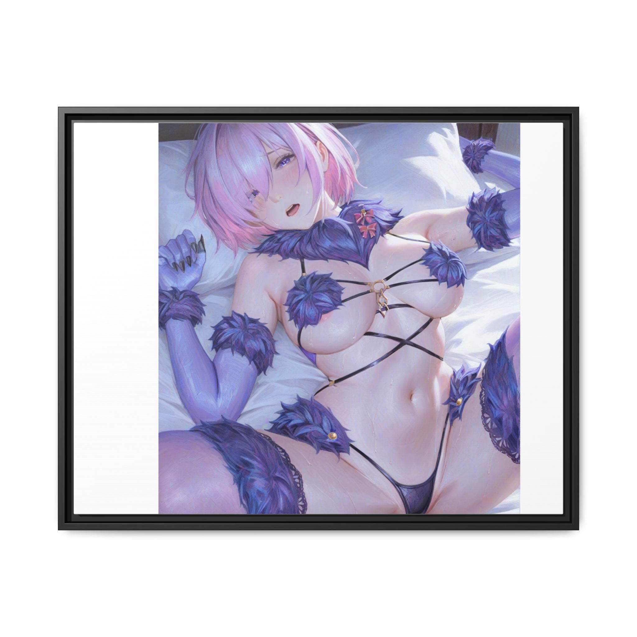Framed Matte Canvas — Anime Pin-Up Lingerie Art Print